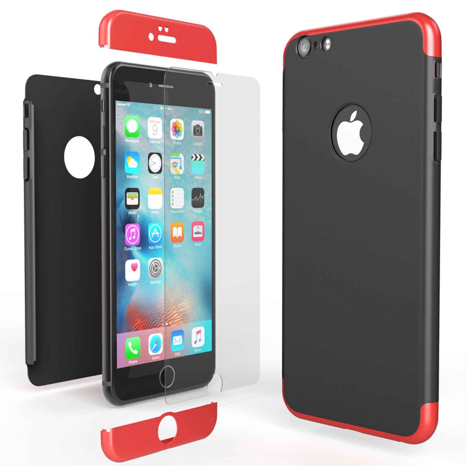 iPhone 6 Plus Hülle Rundum Handyhülle mit Displayschutz von NALIA, 360° Case