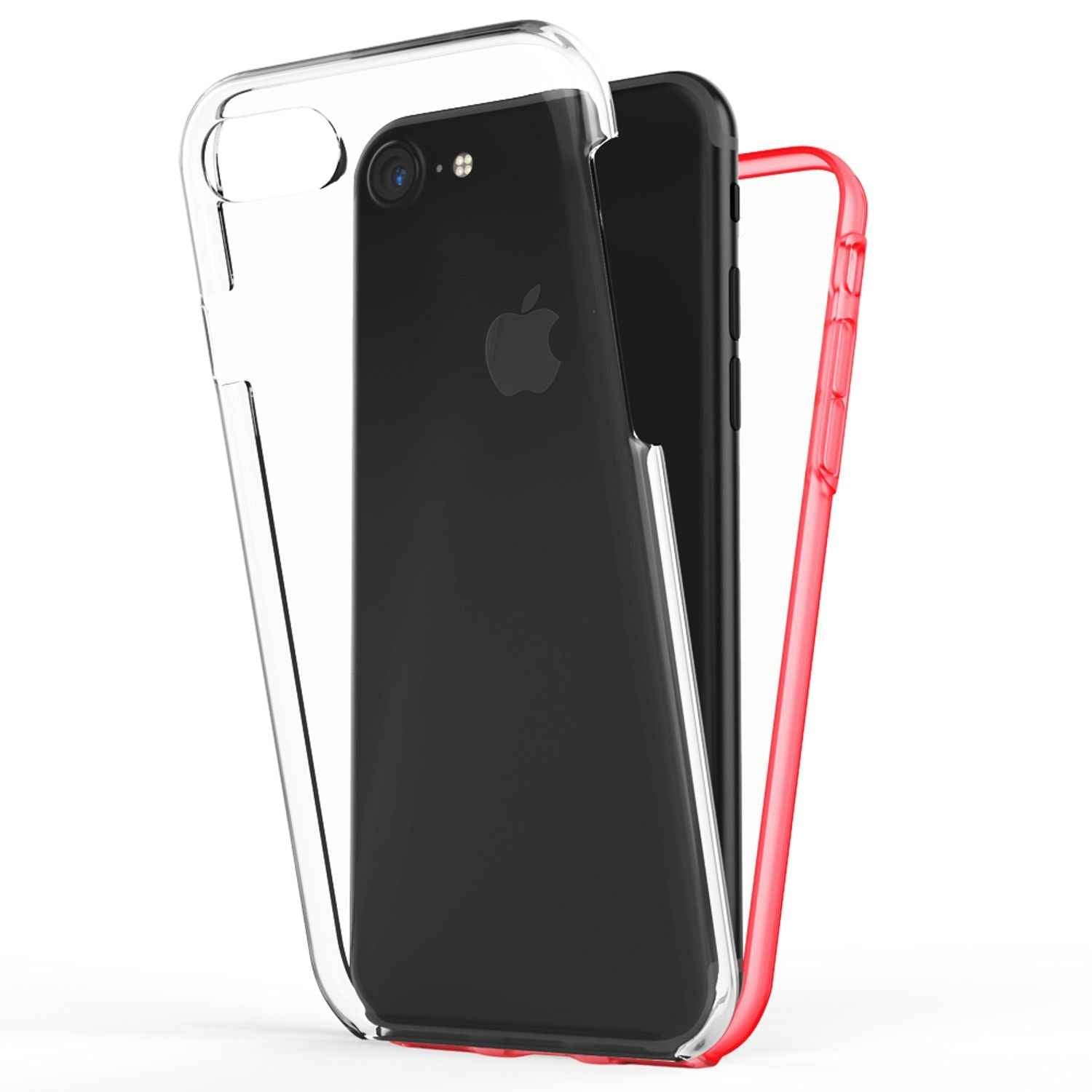 NALIA 360° Handy Hülle für iPhone SE 2022 / SE 2020 / 8 / 7, Case Cover Schutz