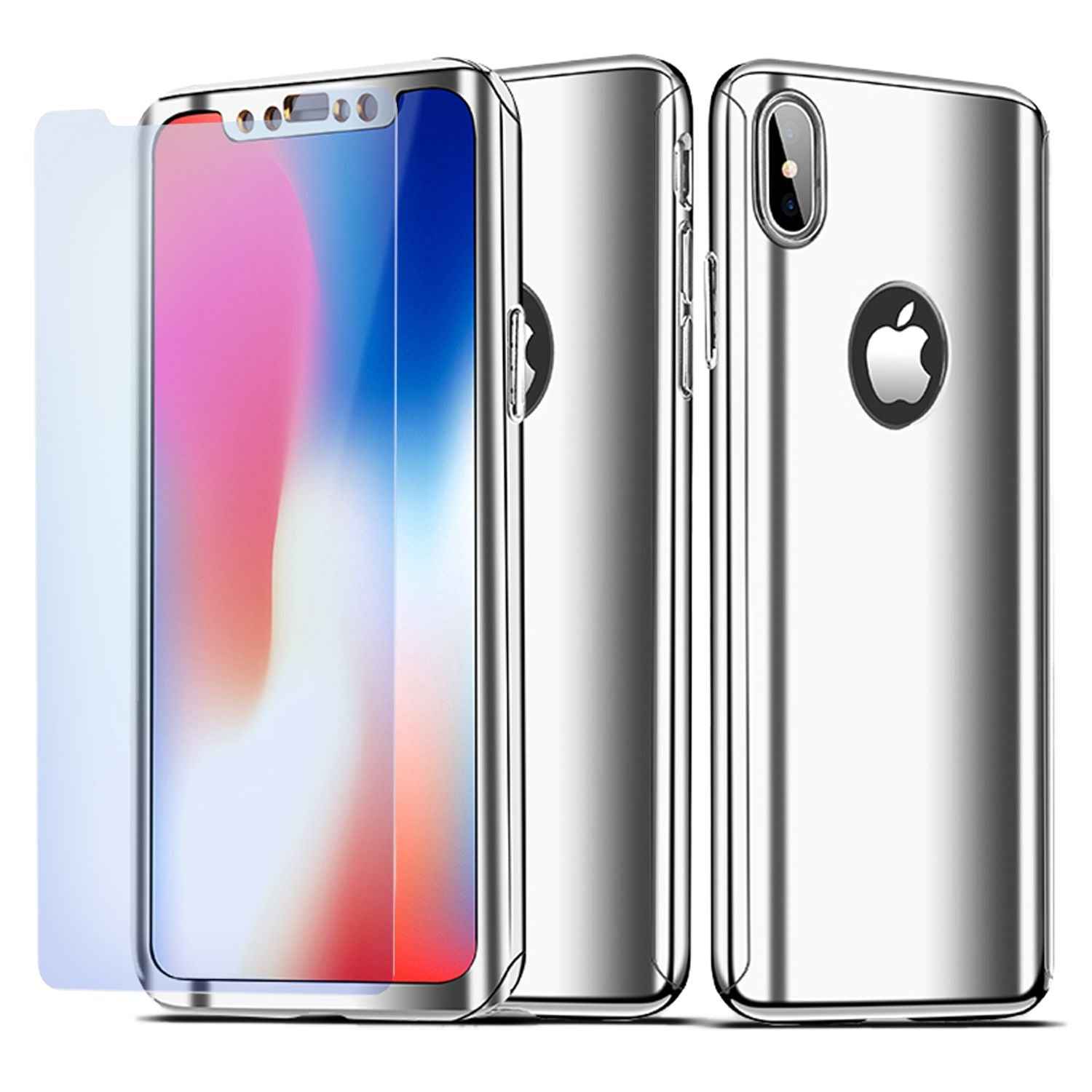 NALIA 360 Grad Handy Hülle für Apple iPhone XS Max, Full Cover & Schutzglas Case