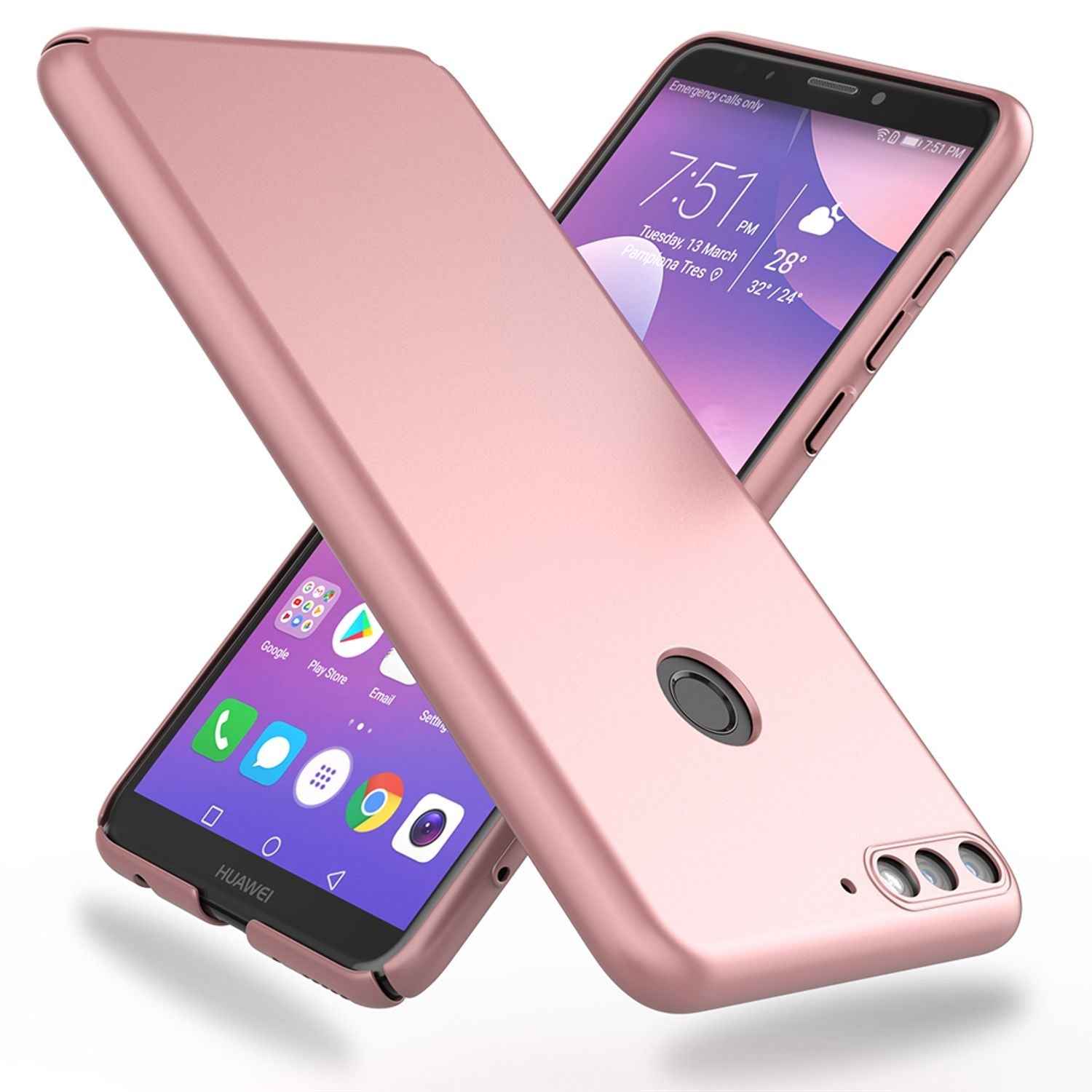 NALIA Handyhülle für Huawei Y7 (2018), Dünne Hard Case Schutz Hülle Slim Cover