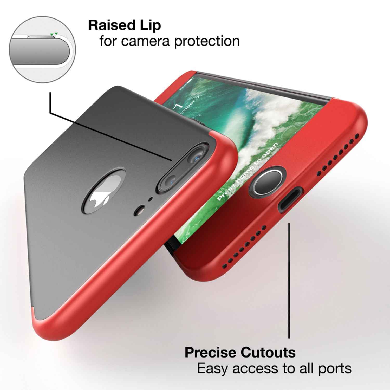 Apple iPhone 7 Plus Rundum Handy Hülle mit Displayschutz von NALIA, 360° Case