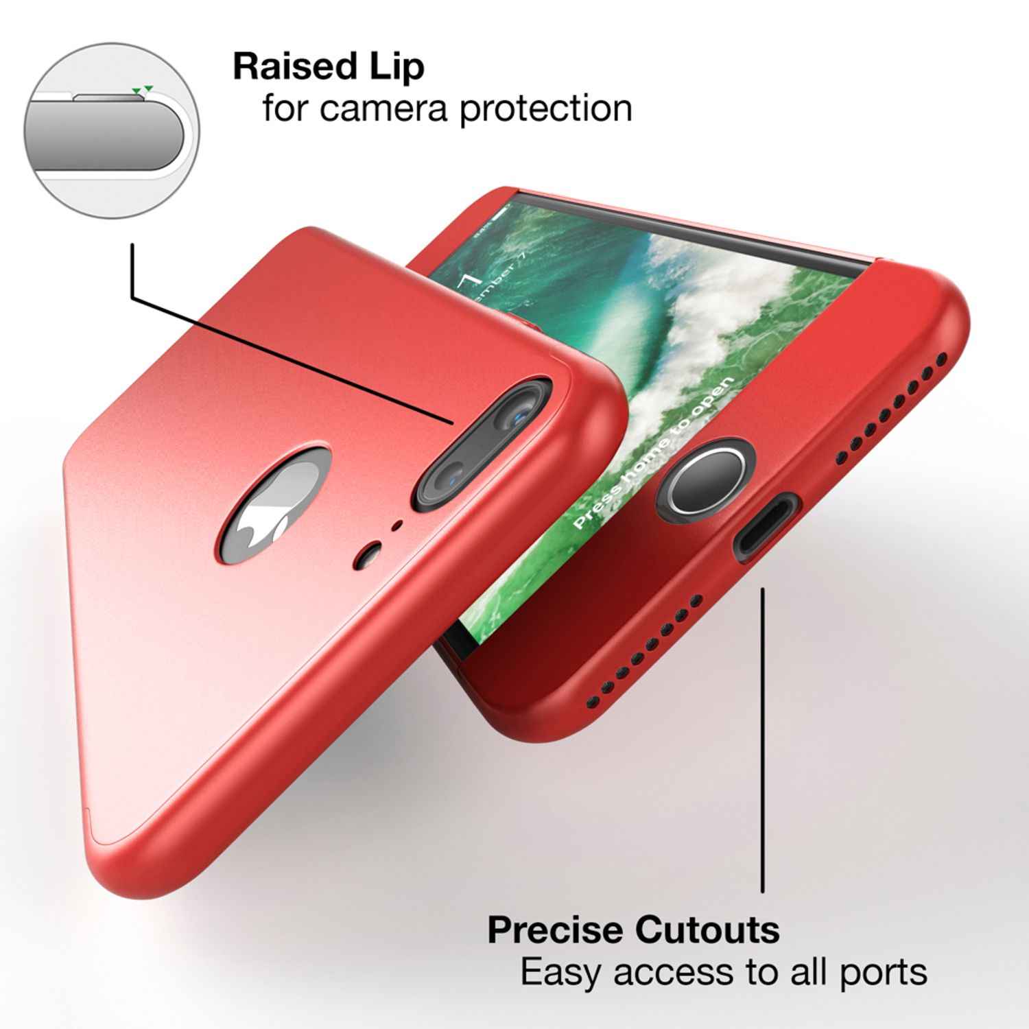 Apple iPhone 7 Plus Rundum Handy Hülle mit Displayschutz von NALIA, 360° Case