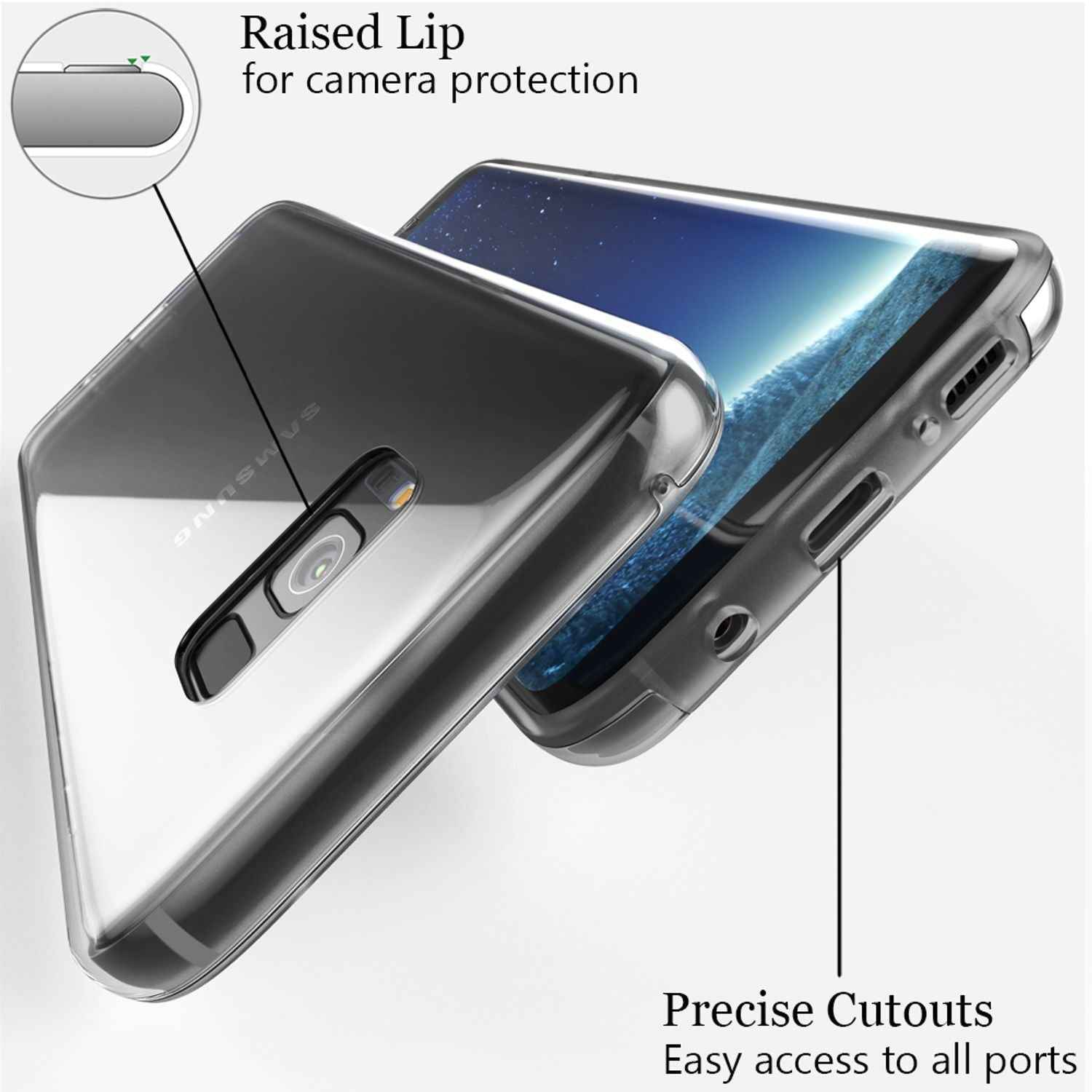 NALIA 360 Grad Handy Hülle für Samsung Galaxy S8, Full Cover Silikon Bumper Etui
