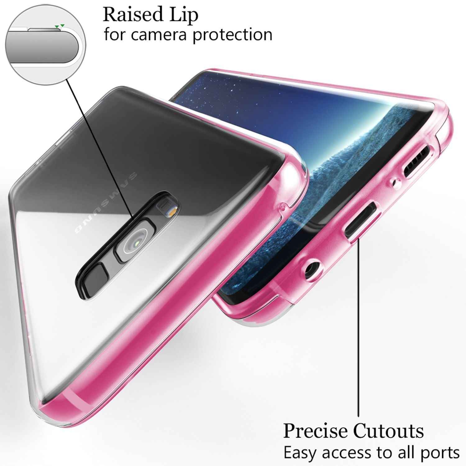 NALIA 360 Grad Handy Hülle für Samsung Galaxy S8, Full Cover Silikon Bumper Etui