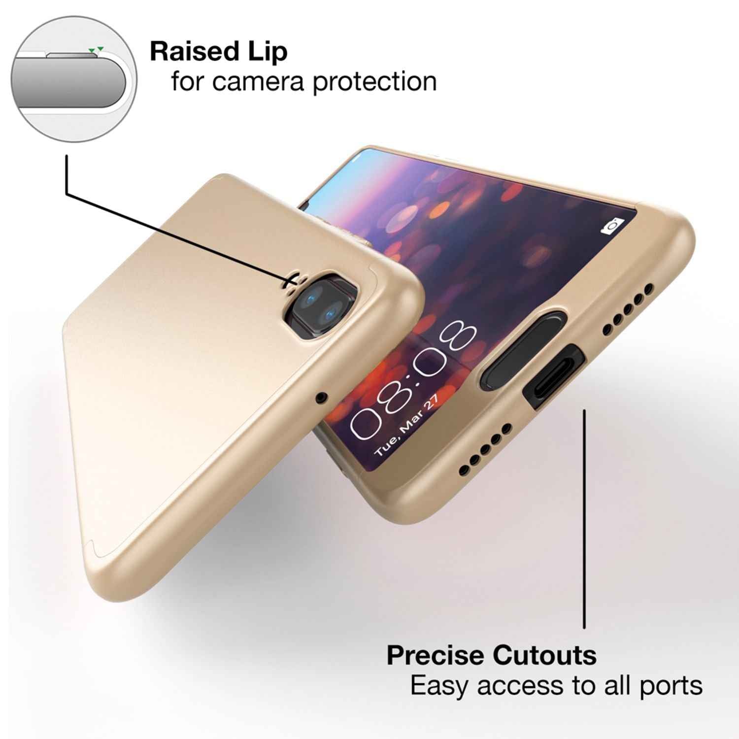 Huawei P20 Hülle 360 Grad Handyhülle mit Displayschutz von NALIA, 360° Cover Case