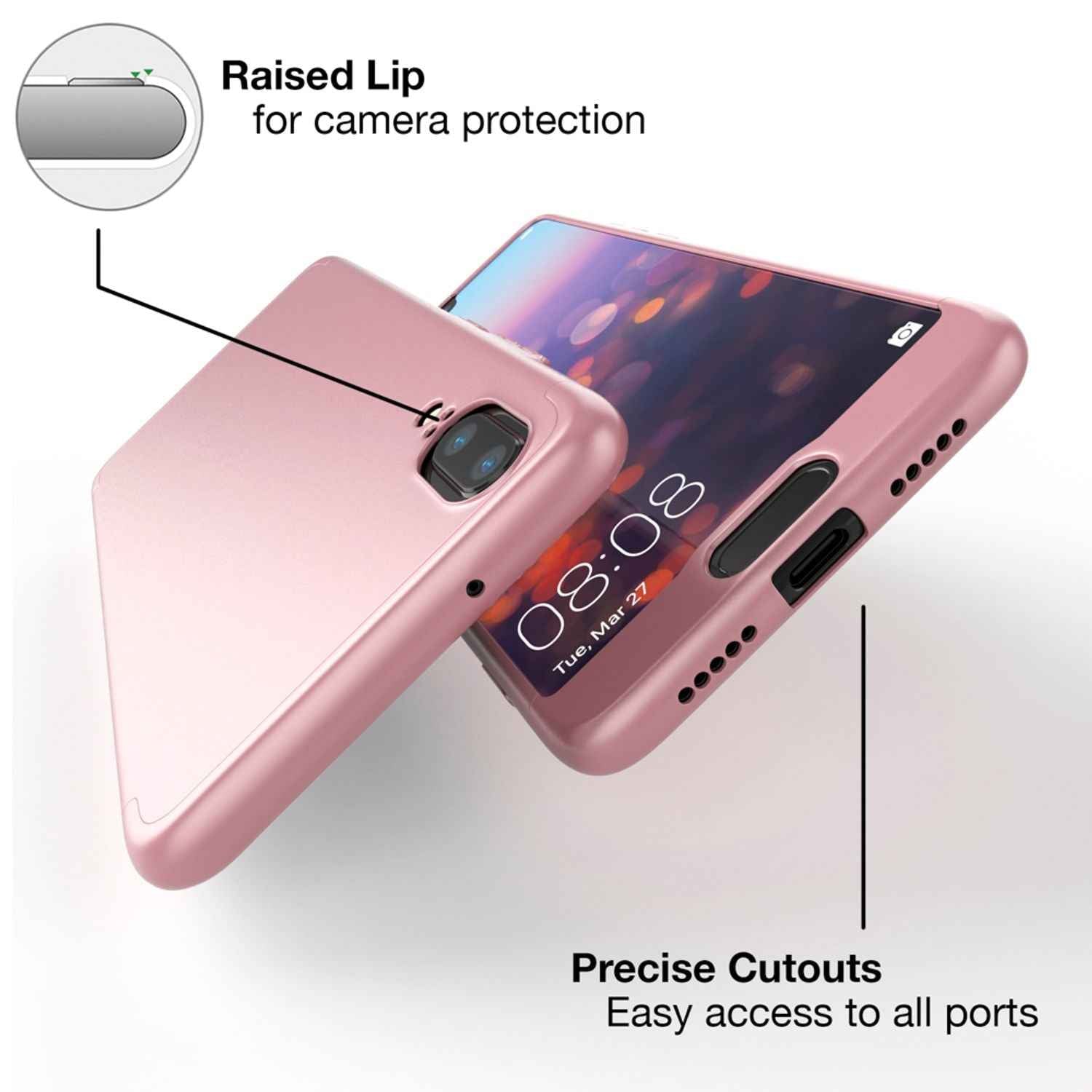 Huawei P20 Hülle 360 Grad Handyhülle mit Displayschutz von NALIA, 360° Cover Case