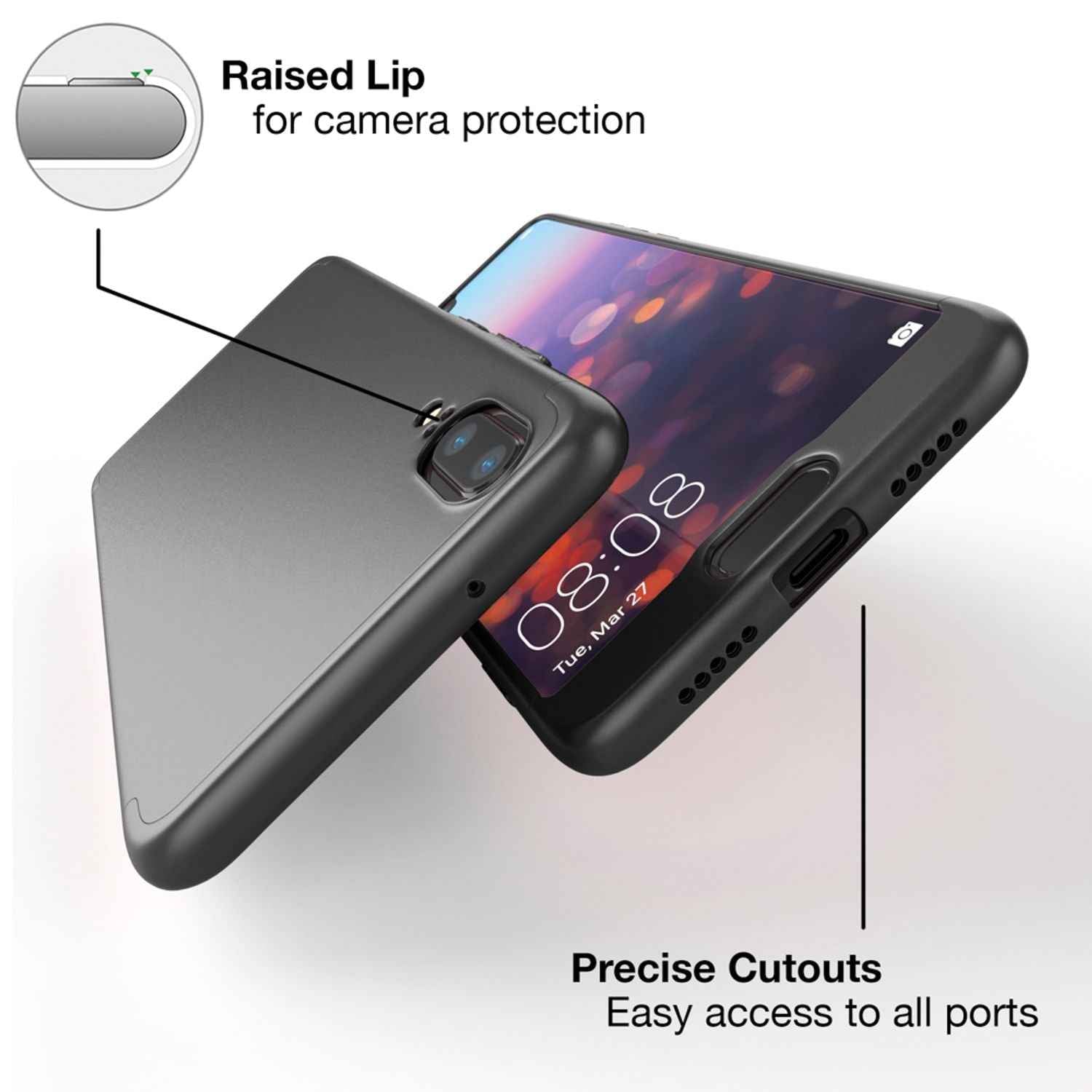 Huawei P20 Hülle 360 Grad Handyhülle mit Displayschutz von NALIA, 360° Cover Case