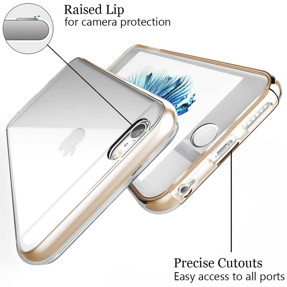 NALIA 360 Grad Handy Hülle für Apple iPhone 6 6S, Full Cover Silikon Bumper Case