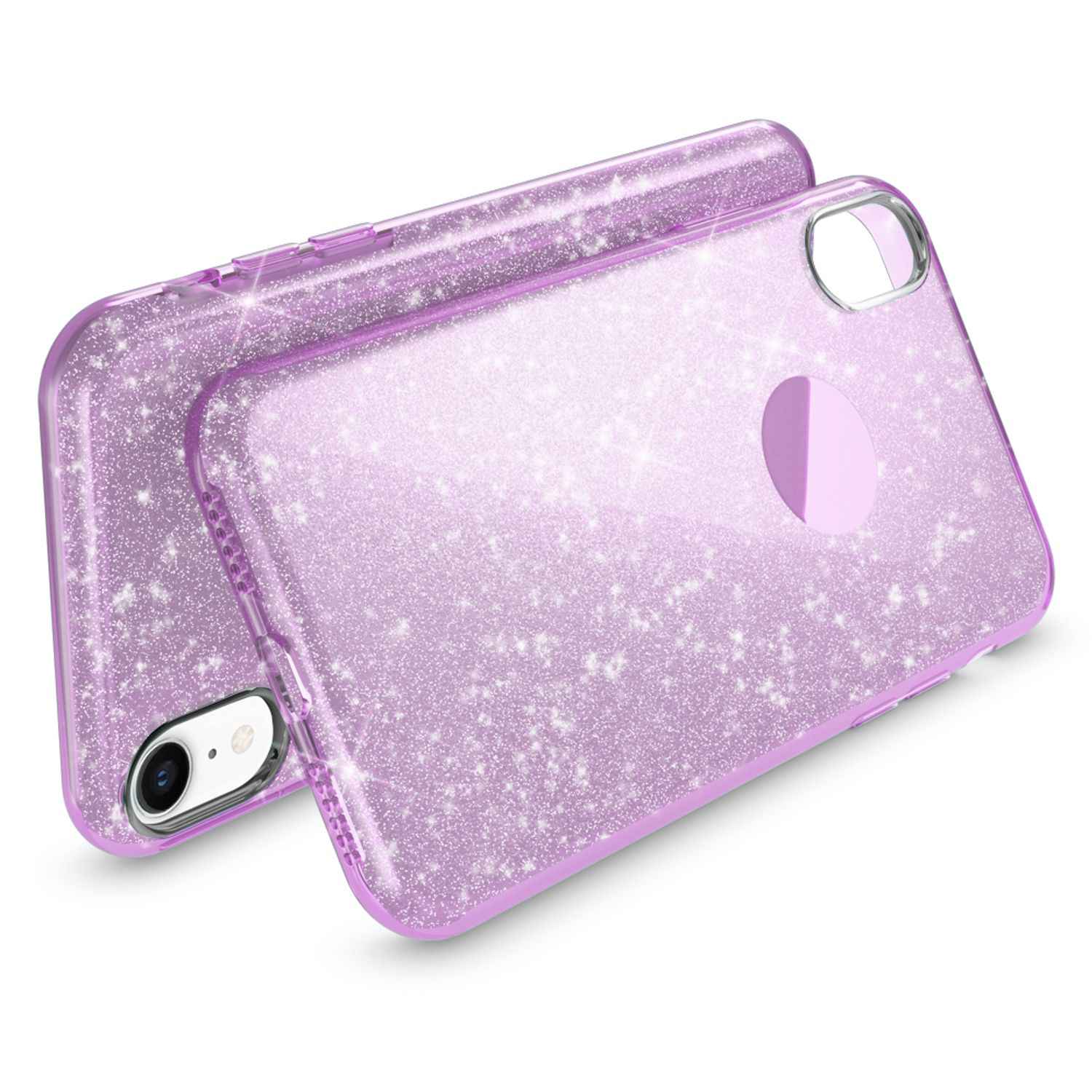 NALIA Hülle für iPhone XR, Handyhülle Glitzer Ultra-Slim Silikon-Case Back-Cover