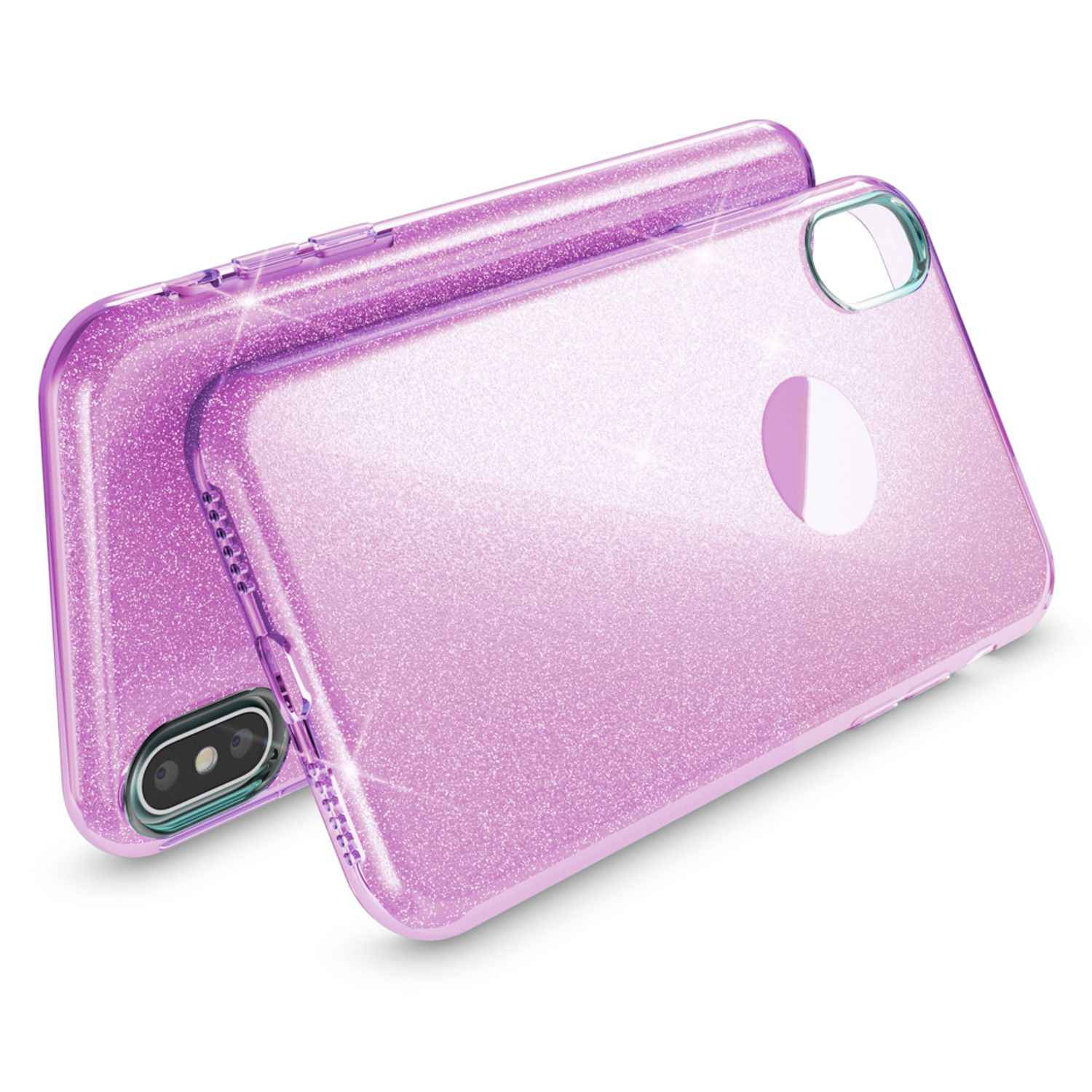 NALIA Hülle für iPhone XS Max, Handyhülle Glitzer Ultra Slim Silikon Case Cover