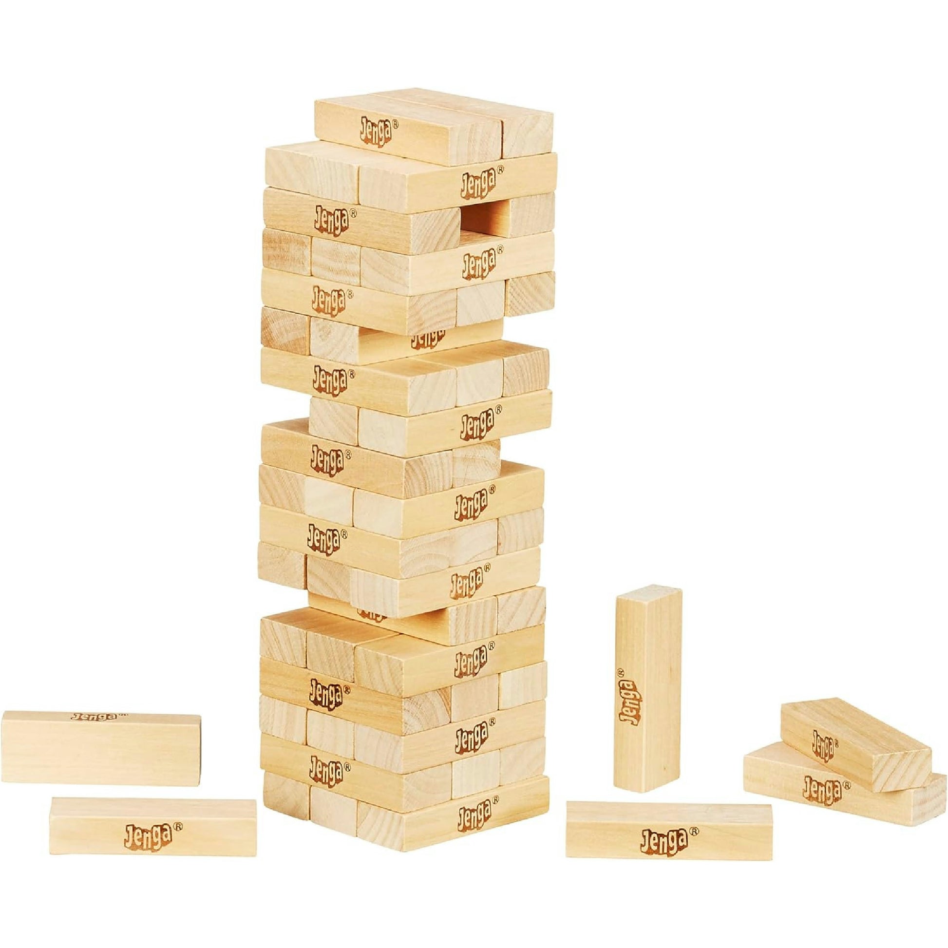 Hasbro Gaming Jenga Classic, beliebtes Geschicklichkeitsspiel zur Förderung der Reaktion, für Kinder ab 6 Jahren geeignet und für bis zu 2 Spieler, originelles Spiel zu Neujahr und Weihnachten Hauptansicht