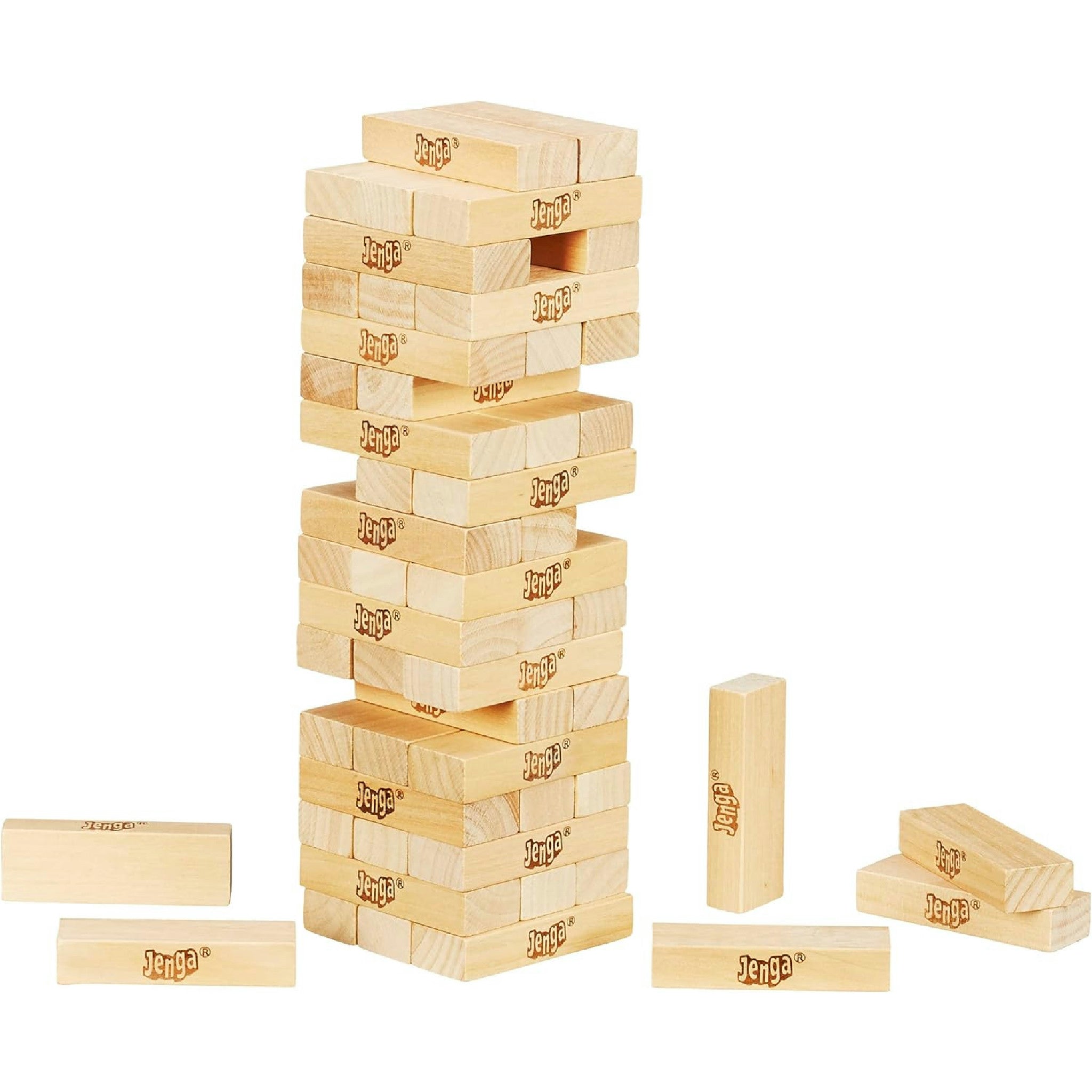Hasbro Gaming Jenga Classic, beliebtes Geschicklichkeitsspiel zur Förderung der Reaktion, für Kinder ab 6 Jahren geeignet und für bis zu 2 Spieler, originelles Spiel zu Neujahr und Weihnachten Hauptansicht