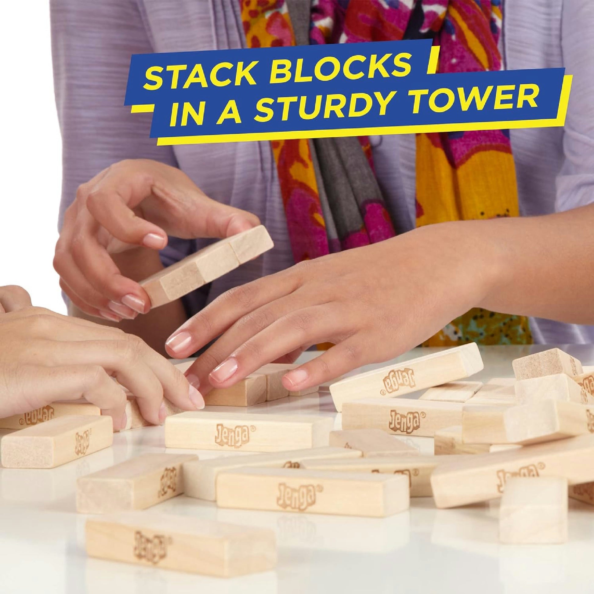 Hasbro Gaming Jenga Classic, beliebtes Geschicklichkeitsspiel zur Förderung der Reaktion, für Kinder ab 6 Jahren geeignet und für bis zu 2 Spieler, originelles Spiel zu Neujahr und Weihnachten Hauptansicht
