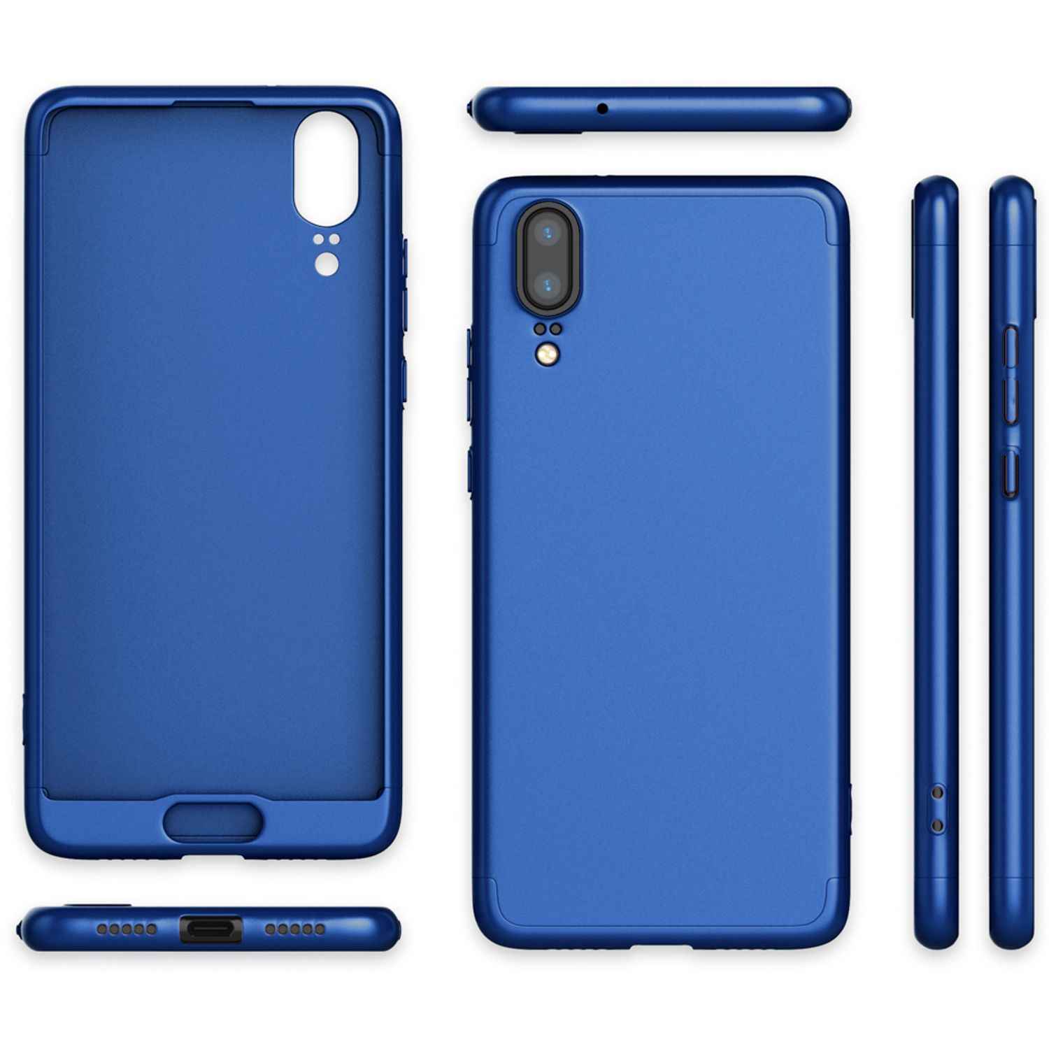 Huawei P20 Hülle 360 Grad Handyhülle mit Displayschutz von NALIA, 360° Cover Case