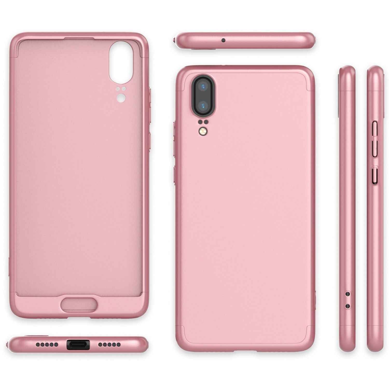 Huawei P20 Hülle 360 Grad Handyhülle mit Displayschutz von NALIA, 360° Cover Case