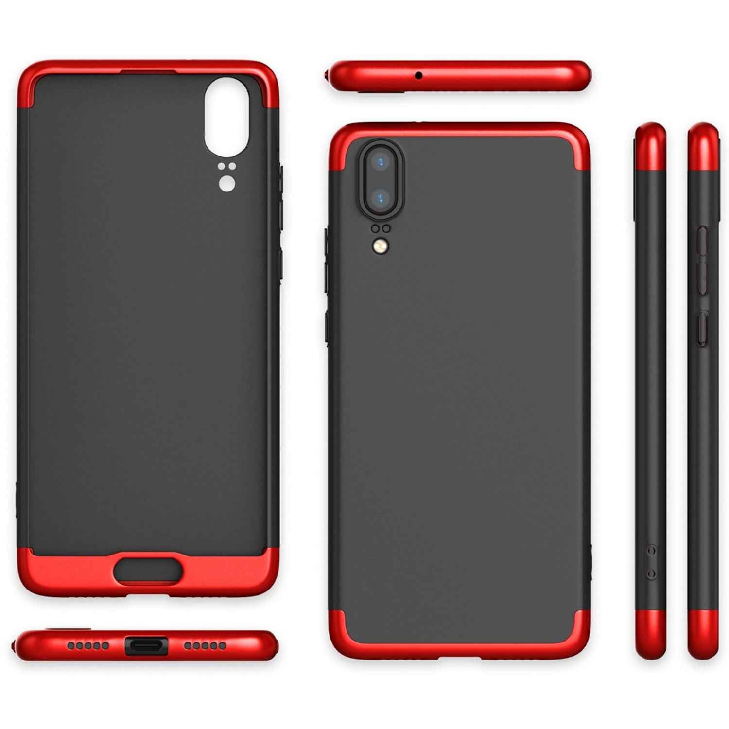Huawei P20 Hülle 360 Grad Handyhülle mit Displayschutz von NALIA, 360° Cover Case
