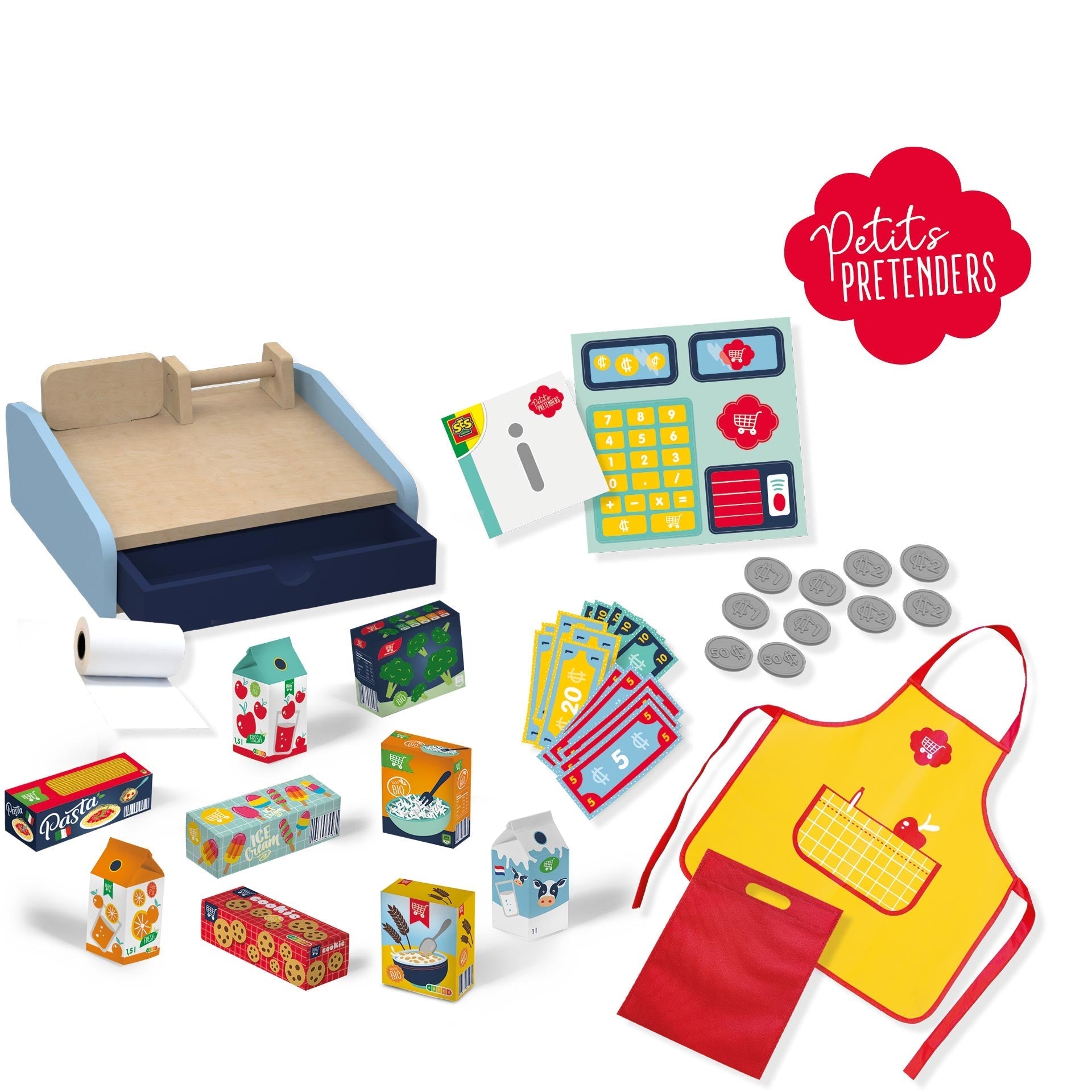 SES Petits Pretenders Holzkassenset – Spielkasse mit Zubehör für Kinder ab 3 Jahren - Bild 1