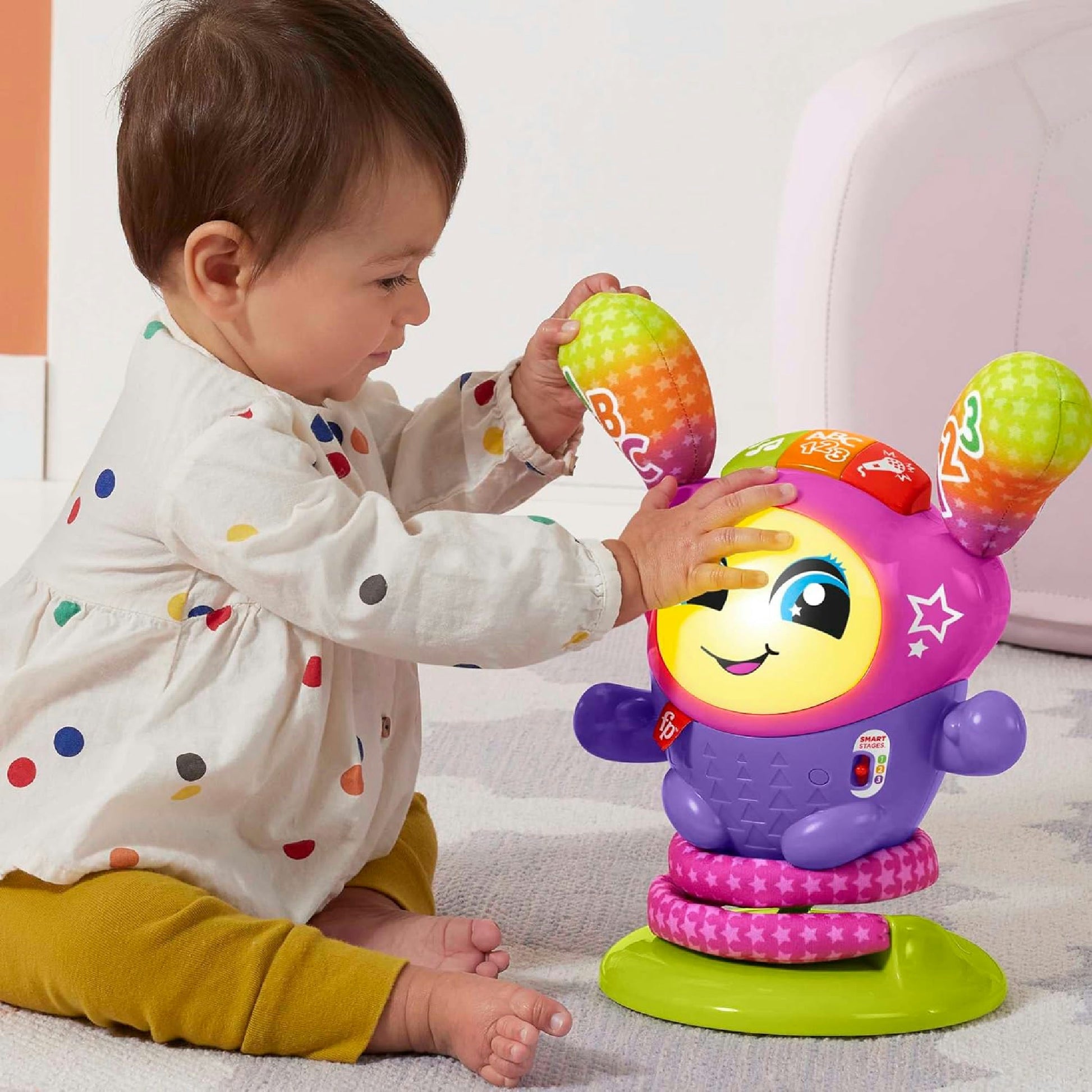 Fisher-Price DJ Bouncin’ Star Baby Toys | Educational Toys for 1 Year Old Boys and Girls | 1 Year Baby Gifts | Interactive Toys for 1 Year Old Girls and Boys | UK English Version 9-36m, HRC48 Hauptansicht