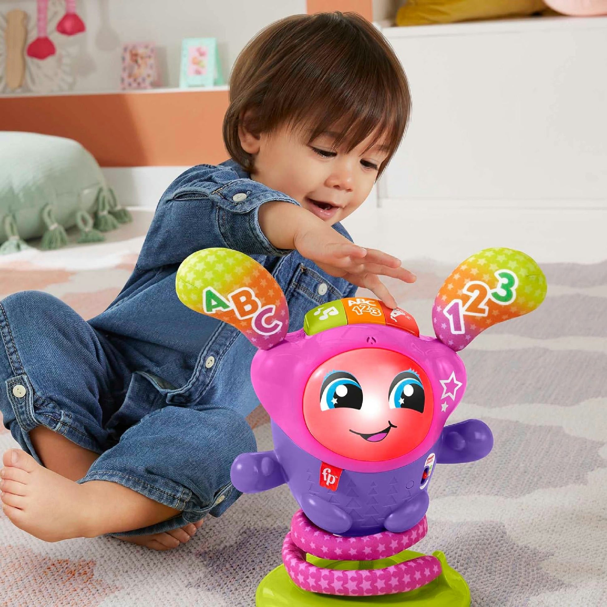 Fisher-Price DJ Bouncin’ Star Baby Toys | Educational Toys for 1 Year Old Boys and Girls | 1 Year Baby Gifts | Interactive Toys for 1 Year Old Girls and Boys | UK English Version 9-36m, HRC48 Hauptansicht