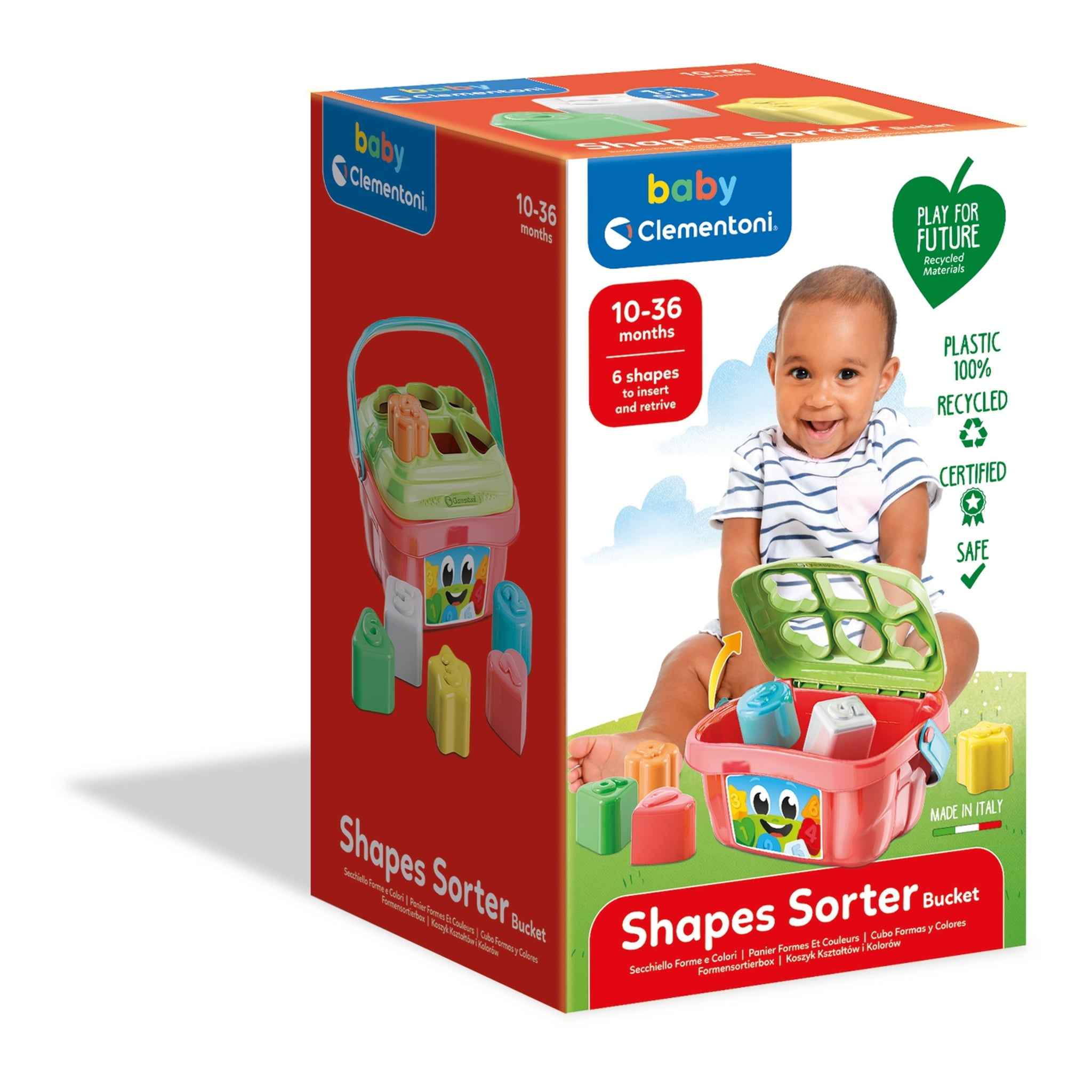 Formensortierbox Baby 6 Formen Kunststoff mehrfarbig | Clementoni