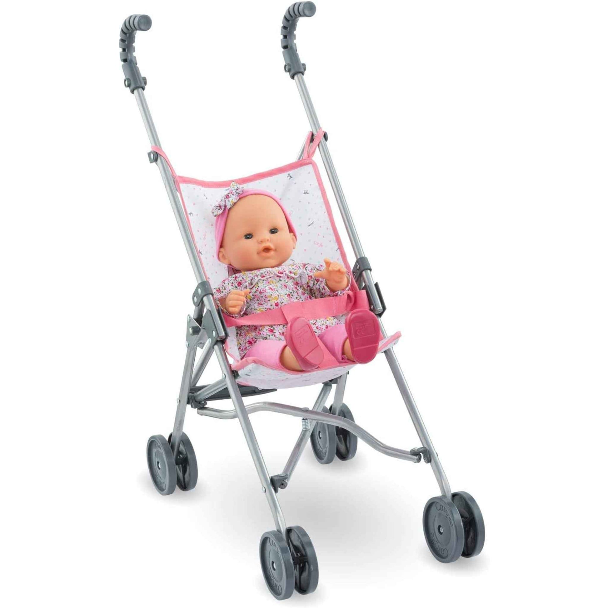 Faltbarer Puppenbuggy pink Metall/Kunststoff 36-42 cm | Corolle