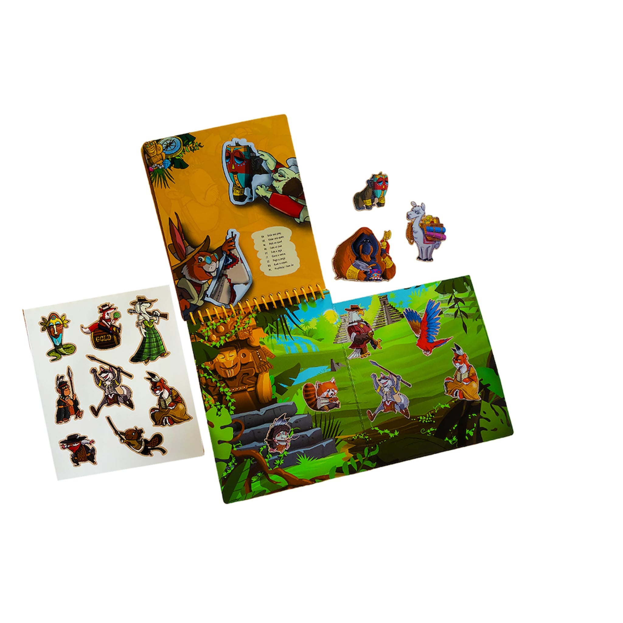 Malbuch 3 in 1 Spielbuch Zeitreise mit Wasserstift Aufklebern Pop-Up – Produktbild 2