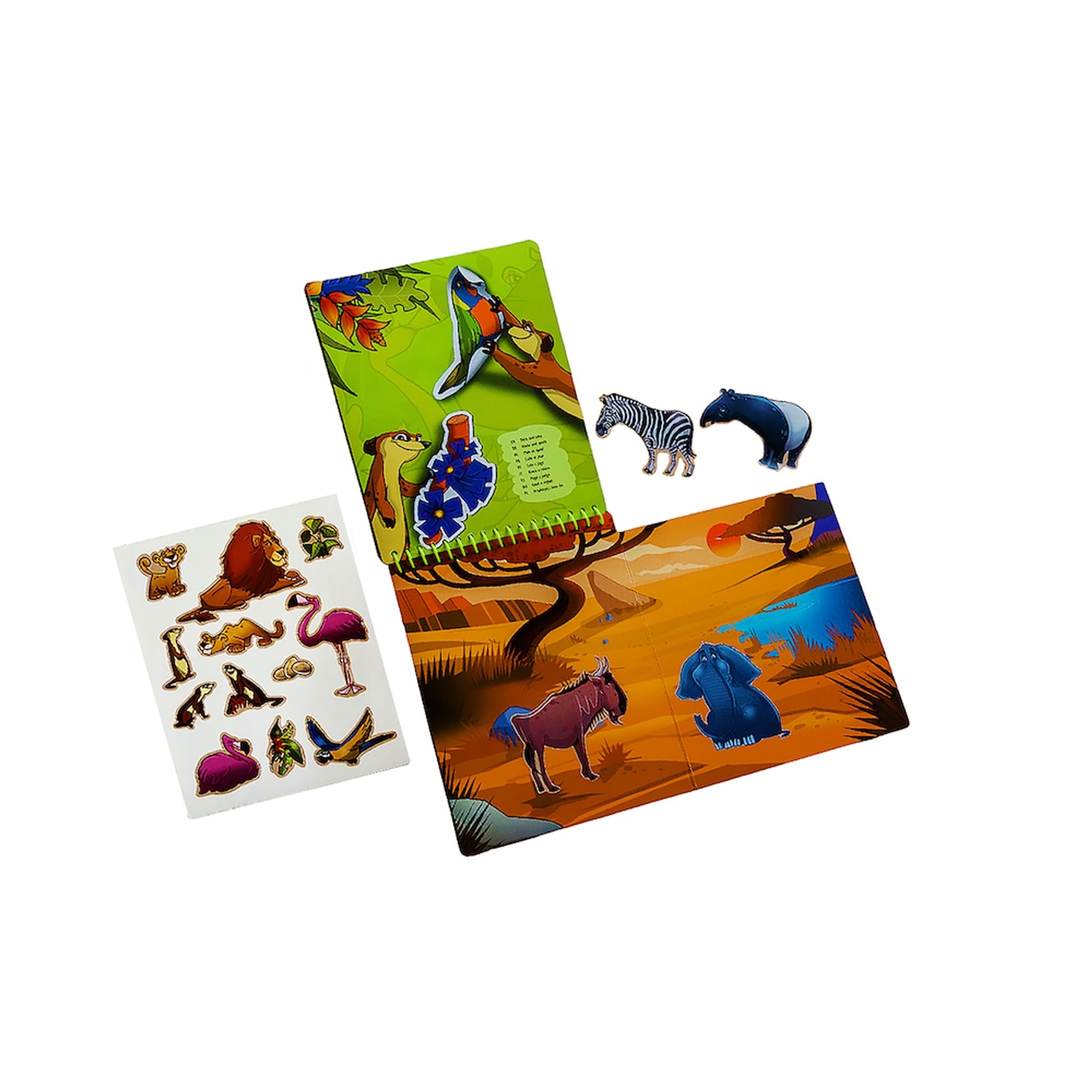 Spielbuch 3 in 1 Tropics mit Wassermalstift und Aufklebern mehrfarbig – Produktbild 2