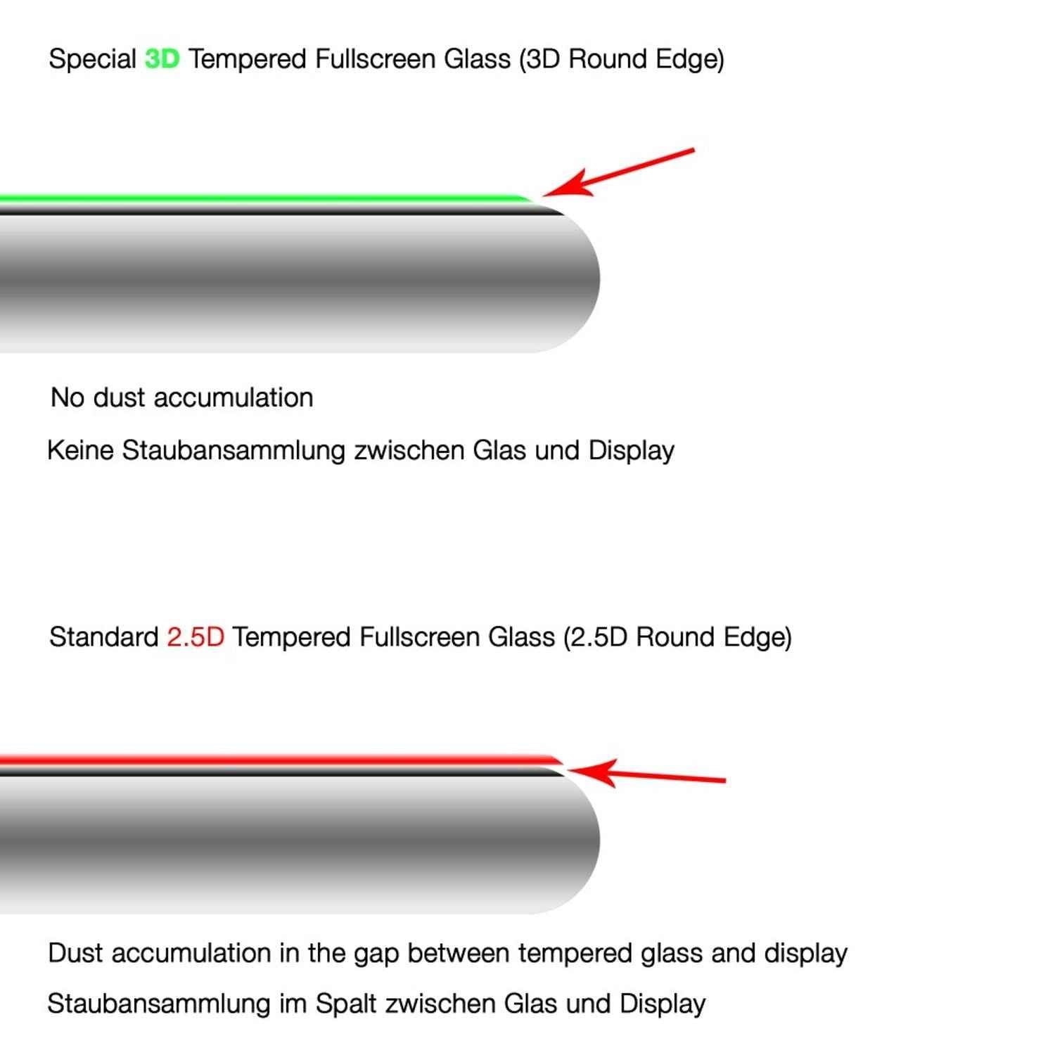 NALIA Schutzglas für Apple iPhone 6 Plus 6S Plus, 9H Full Cover Echt Hartglas