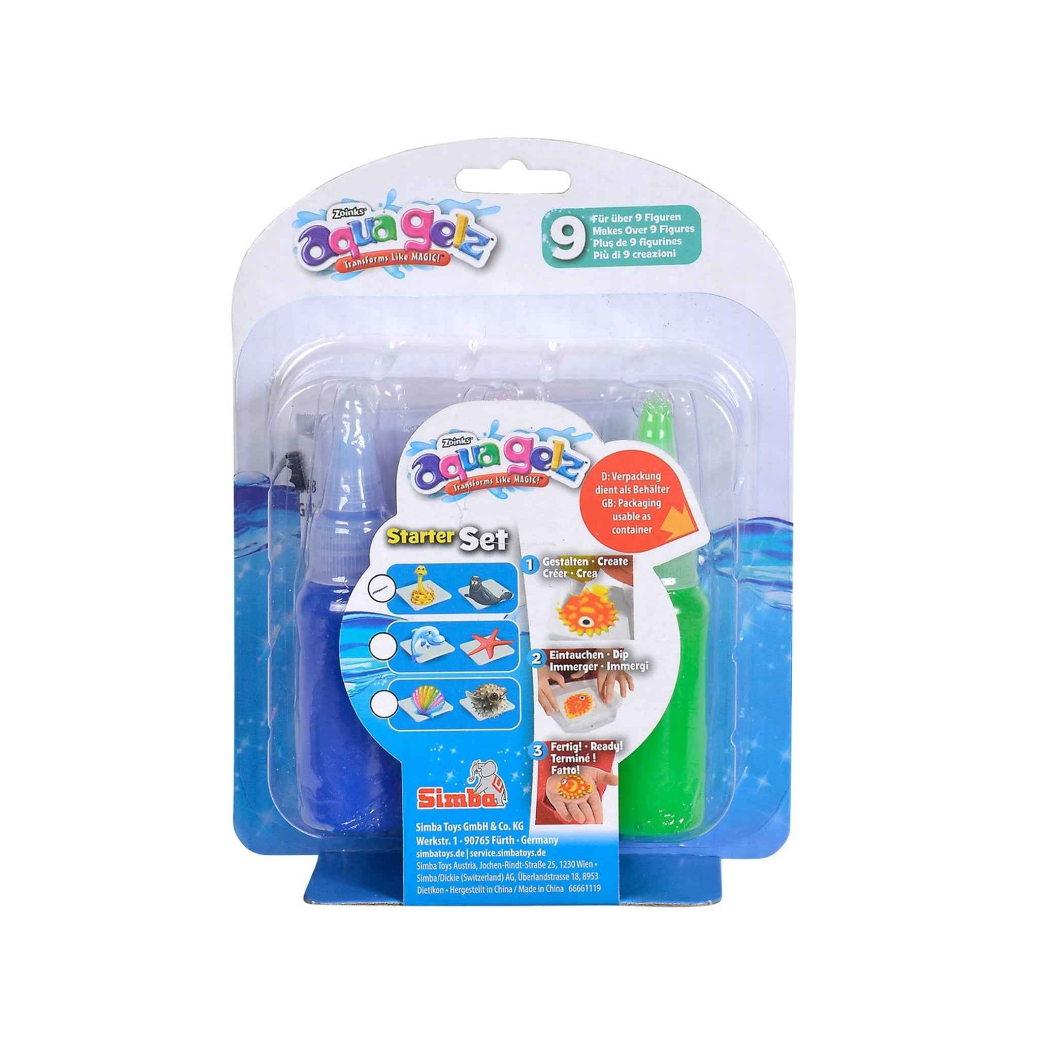 Aqua Gelz Starter Set mit 3 Farbgelen, Formen und Schale | Simba