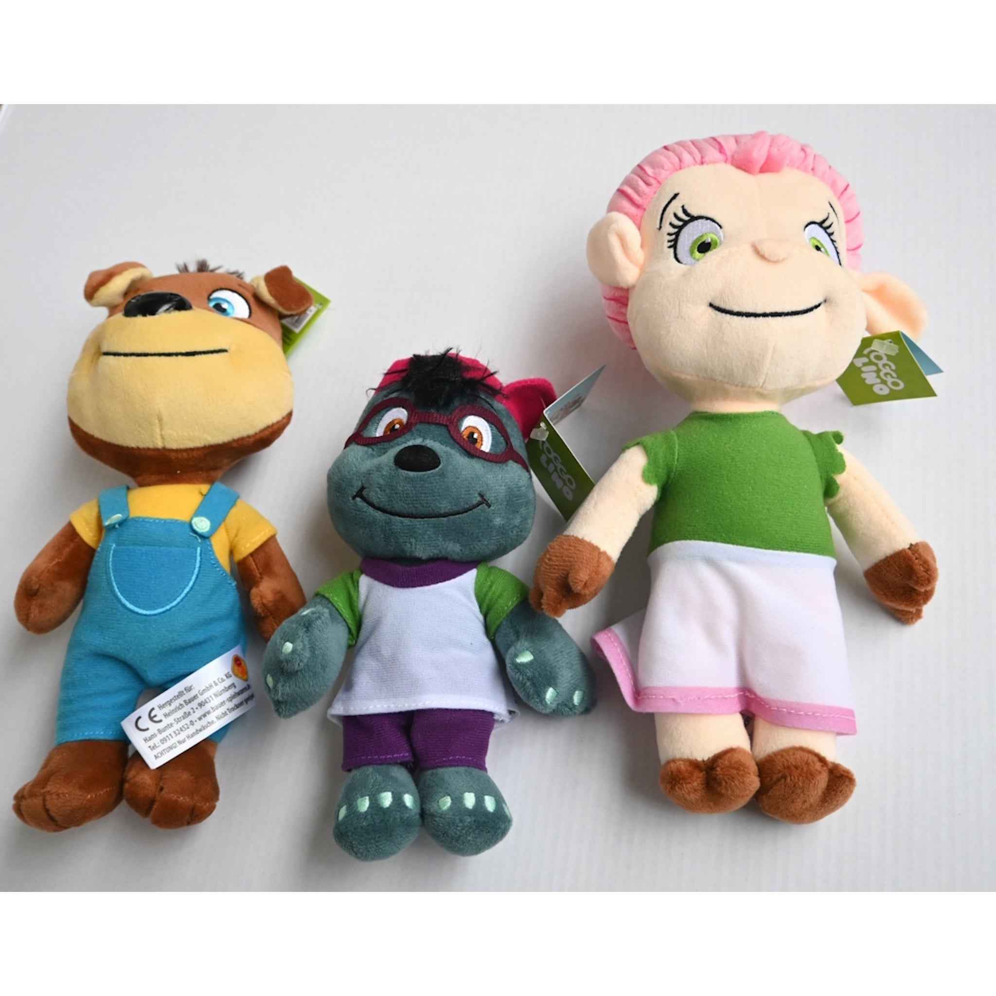 Plüschfiguren Set Carlito, Florina, Monti 3 Stück 25 cm mehrfarbig Polyester