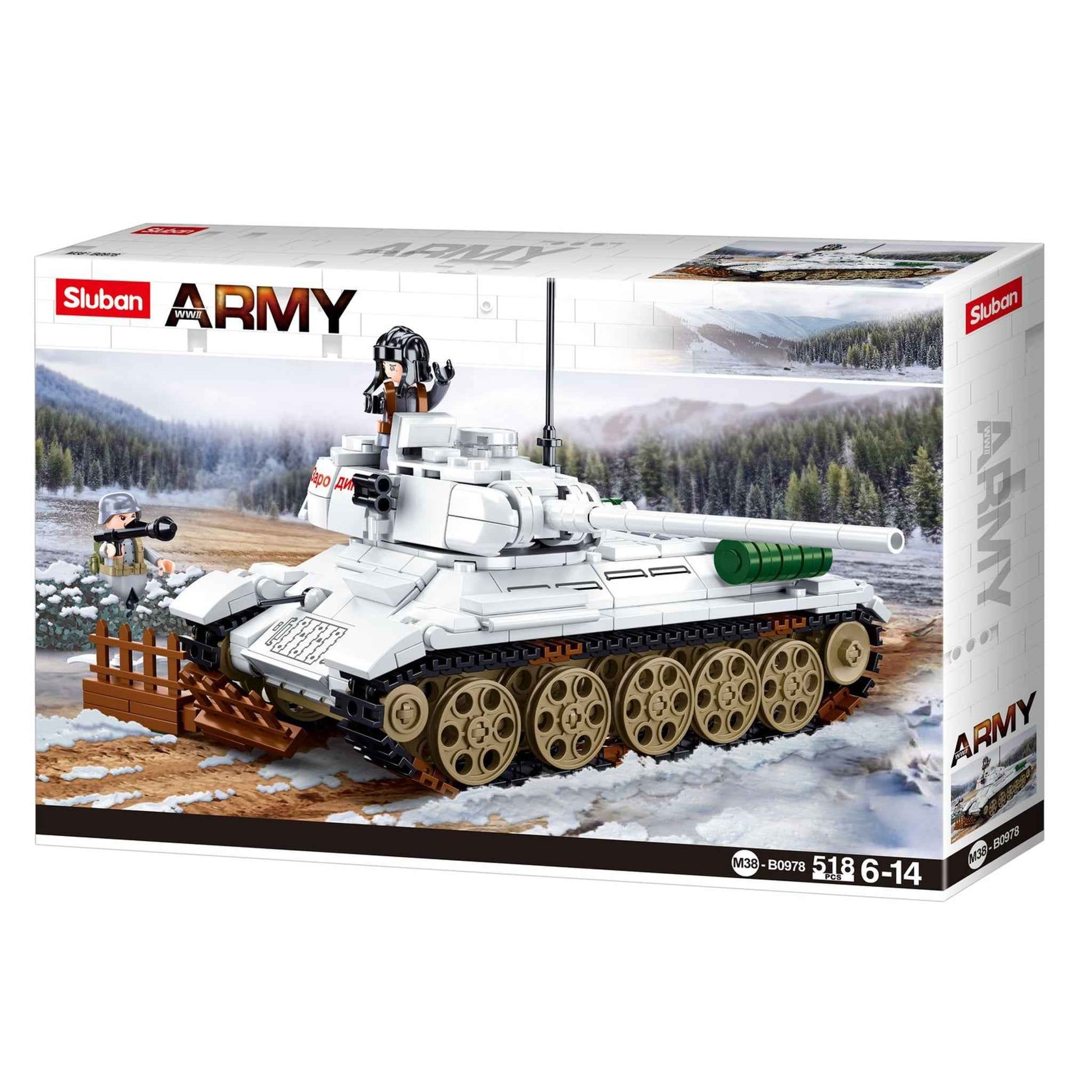 Steckbausteine Army Battle of Budapest Medium Panzer weiß 518 Teile ab 6 Jahren