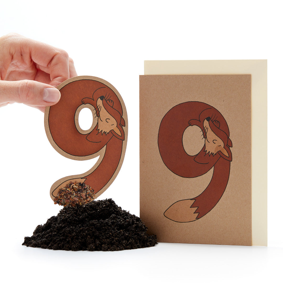 Innenseite der Geburtstagskarte Neun mit Platz für persönliche Nachrichten