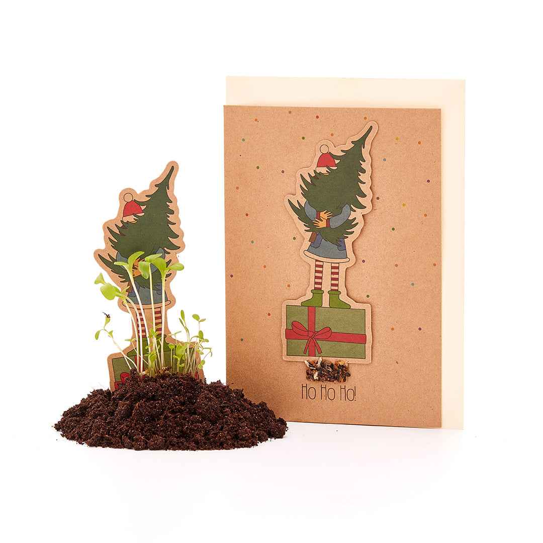Weihnachtskarte "Mädchen mit Tannenbaum"