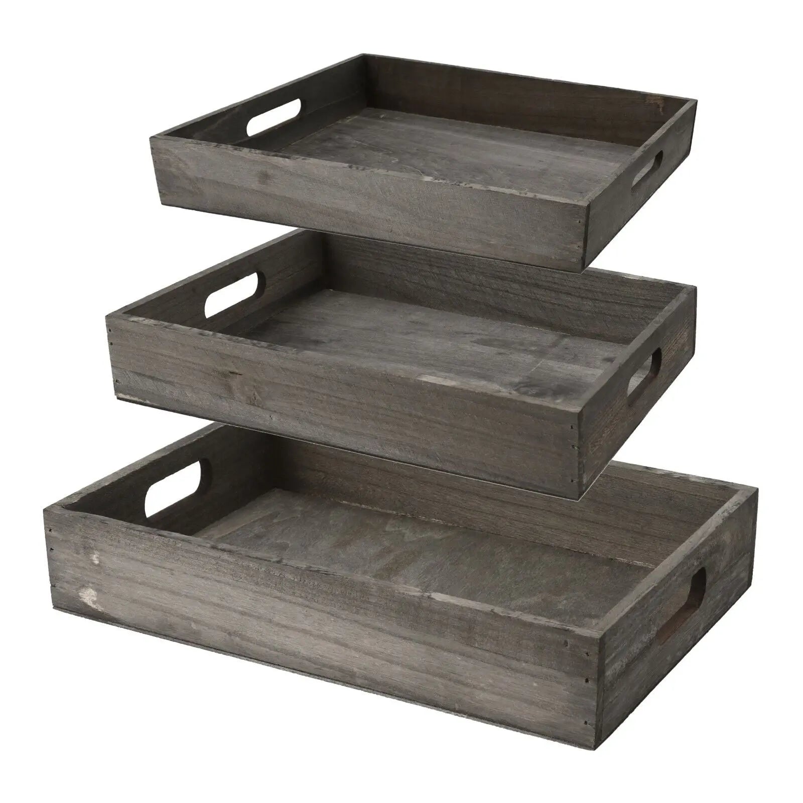 Elegantes graues Naturholztablett 34x24 cm für jeden Anlass