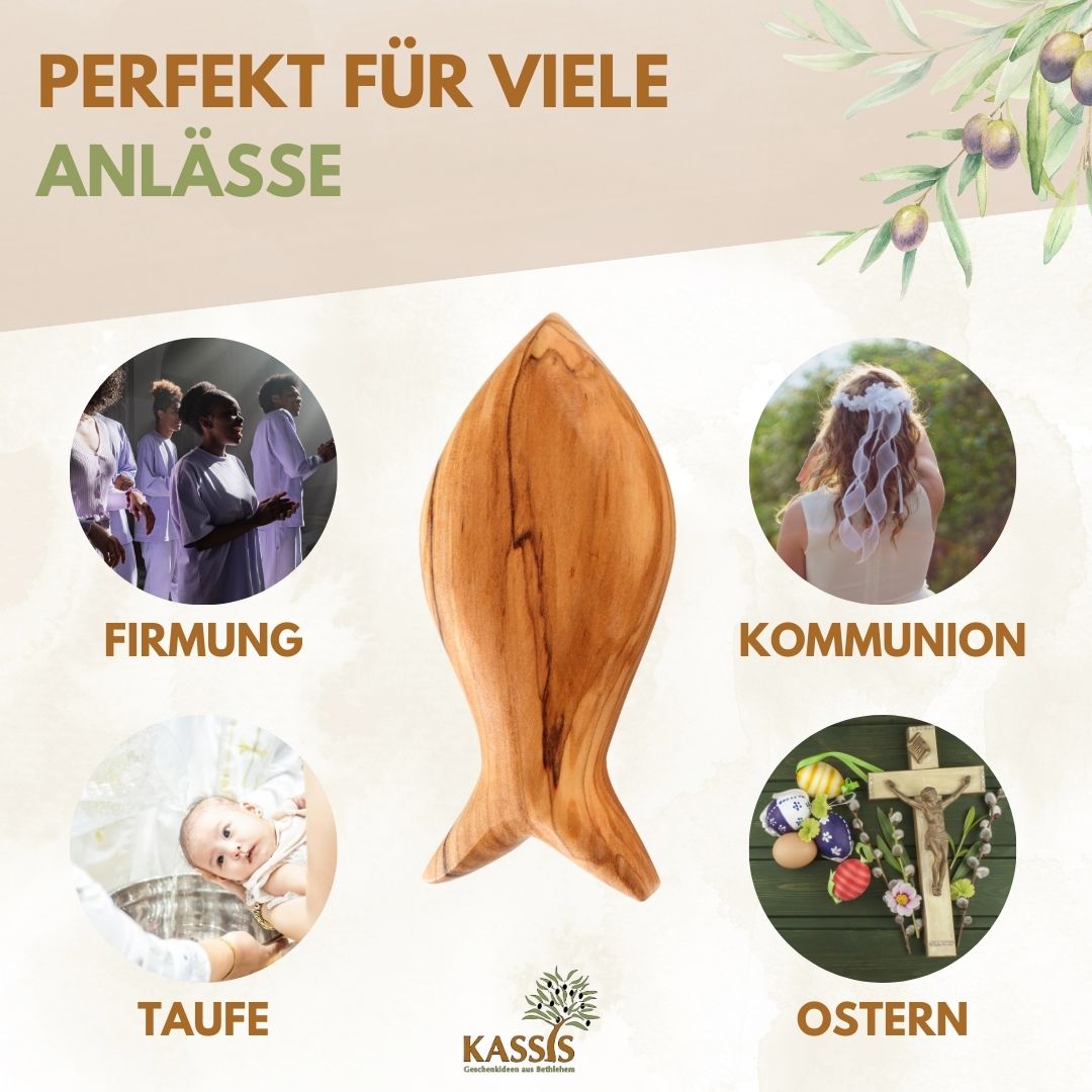 Fisch Handschmeichler aus Olivenholz von Zeus, umweltfreundlich