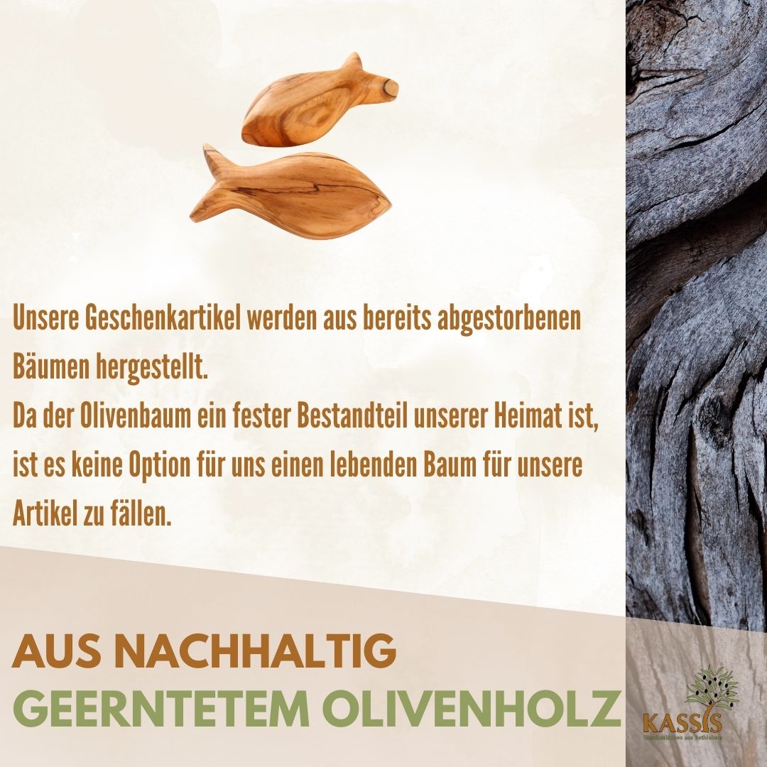 Fisch Handschmeichler aus Olivenholz von Zeus, perfekte Handgröße