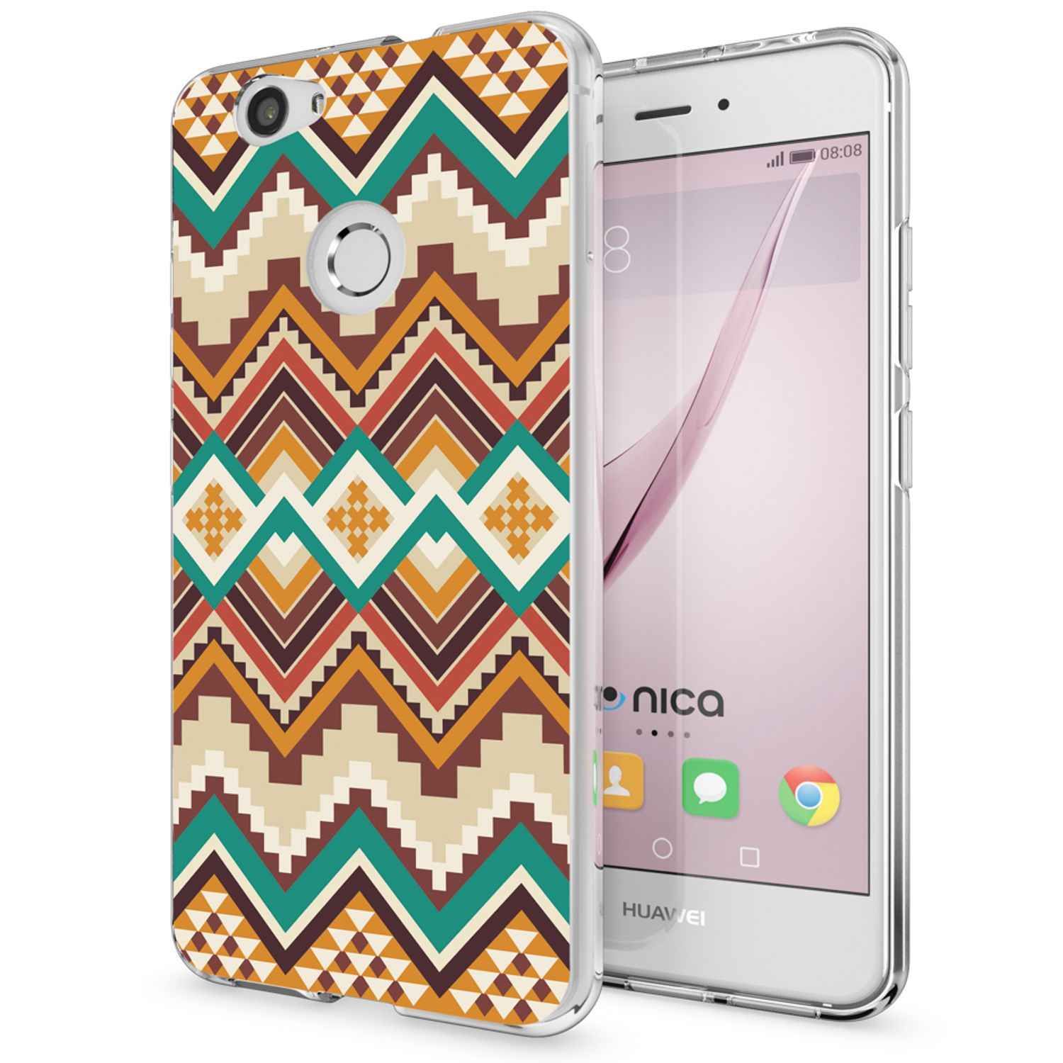 Huawei Nova Handy Hülle von NALIA, Silikon Motiv Case Cover Muster TPU Schutz