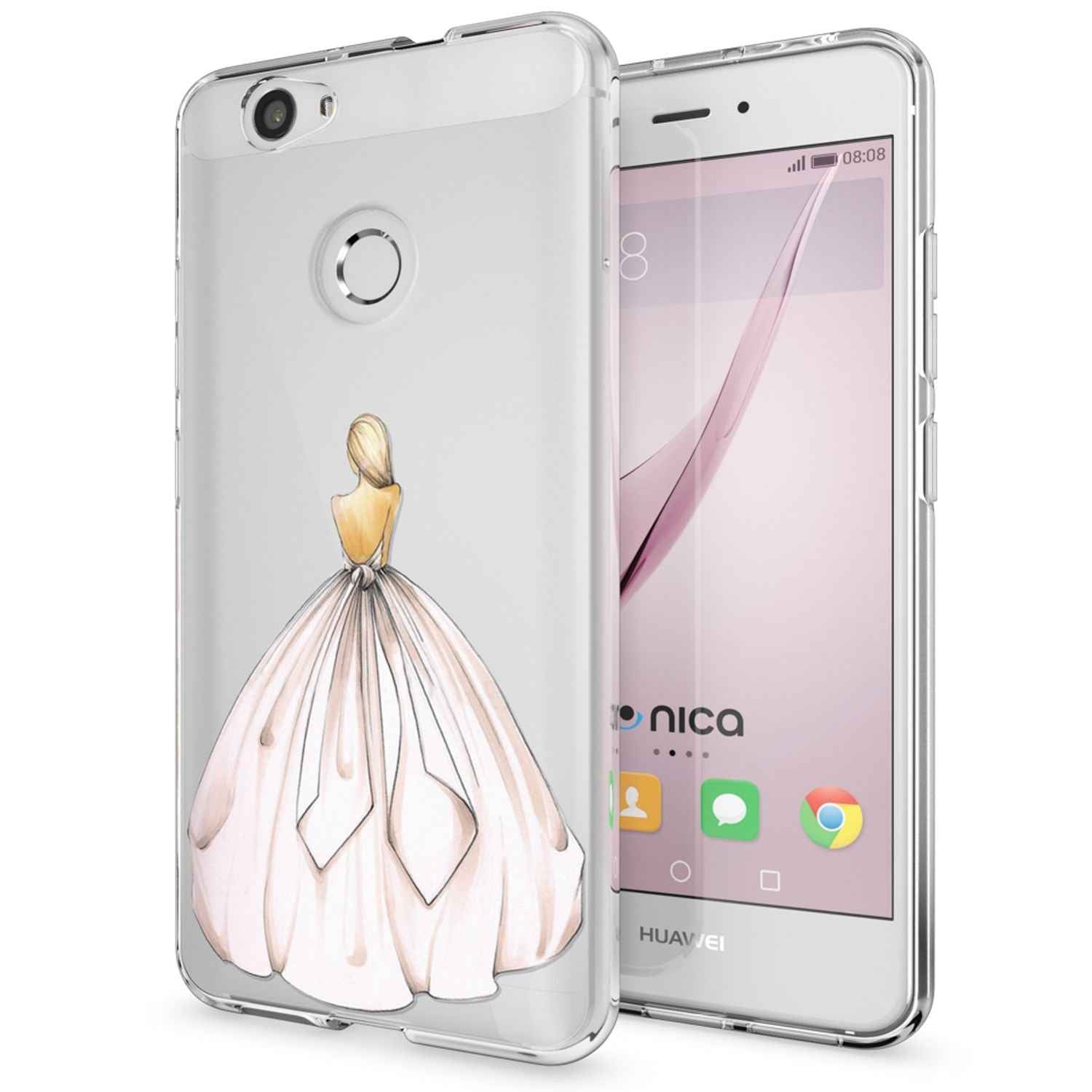 Huawei Nova Handy Hülle von NALIA, Silikon Motiv Case Cover Muster TPU Schutz
