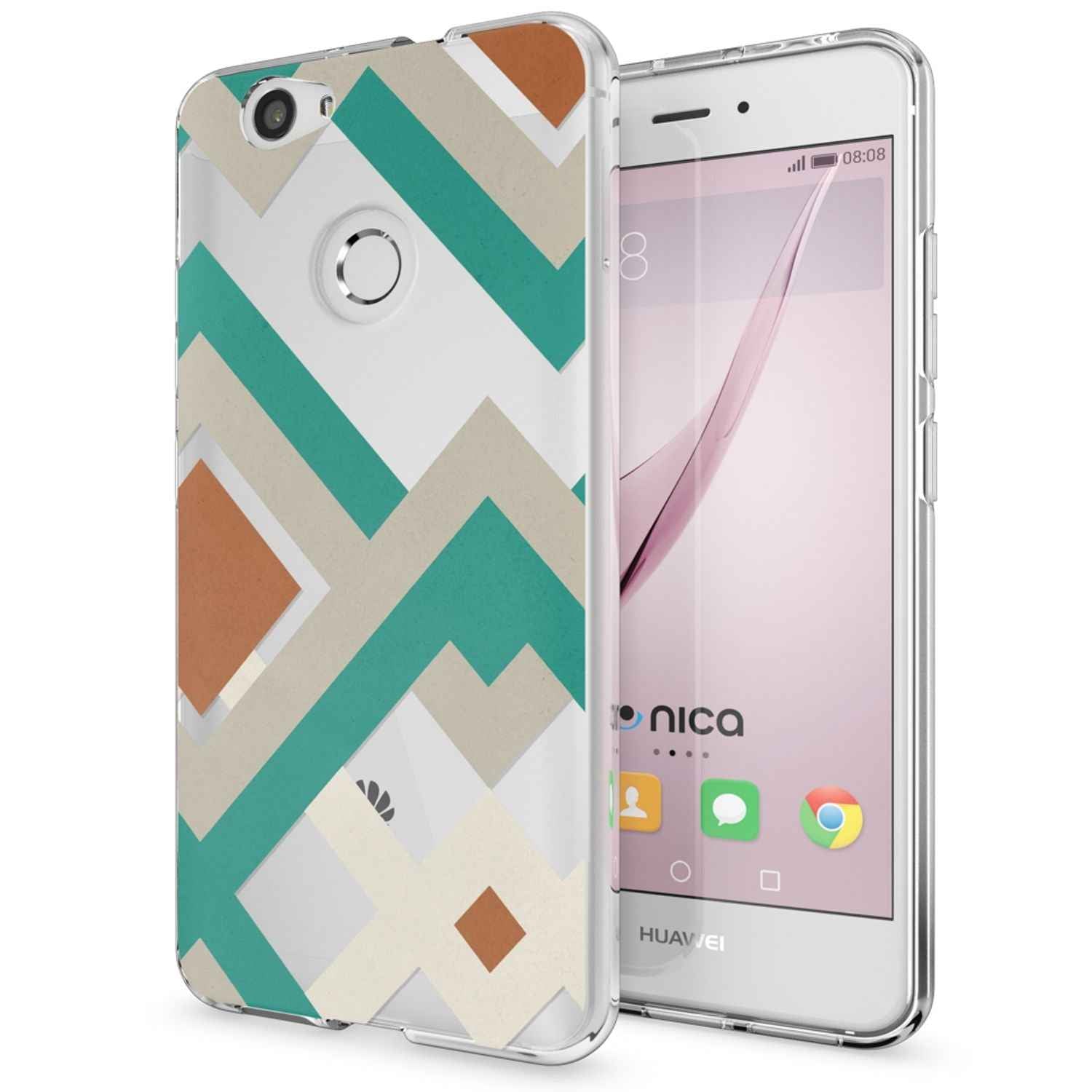 Huawei Nova Handy Hülle von NALIA, Silikon Motiv Case Cover Muster TPU Schutz