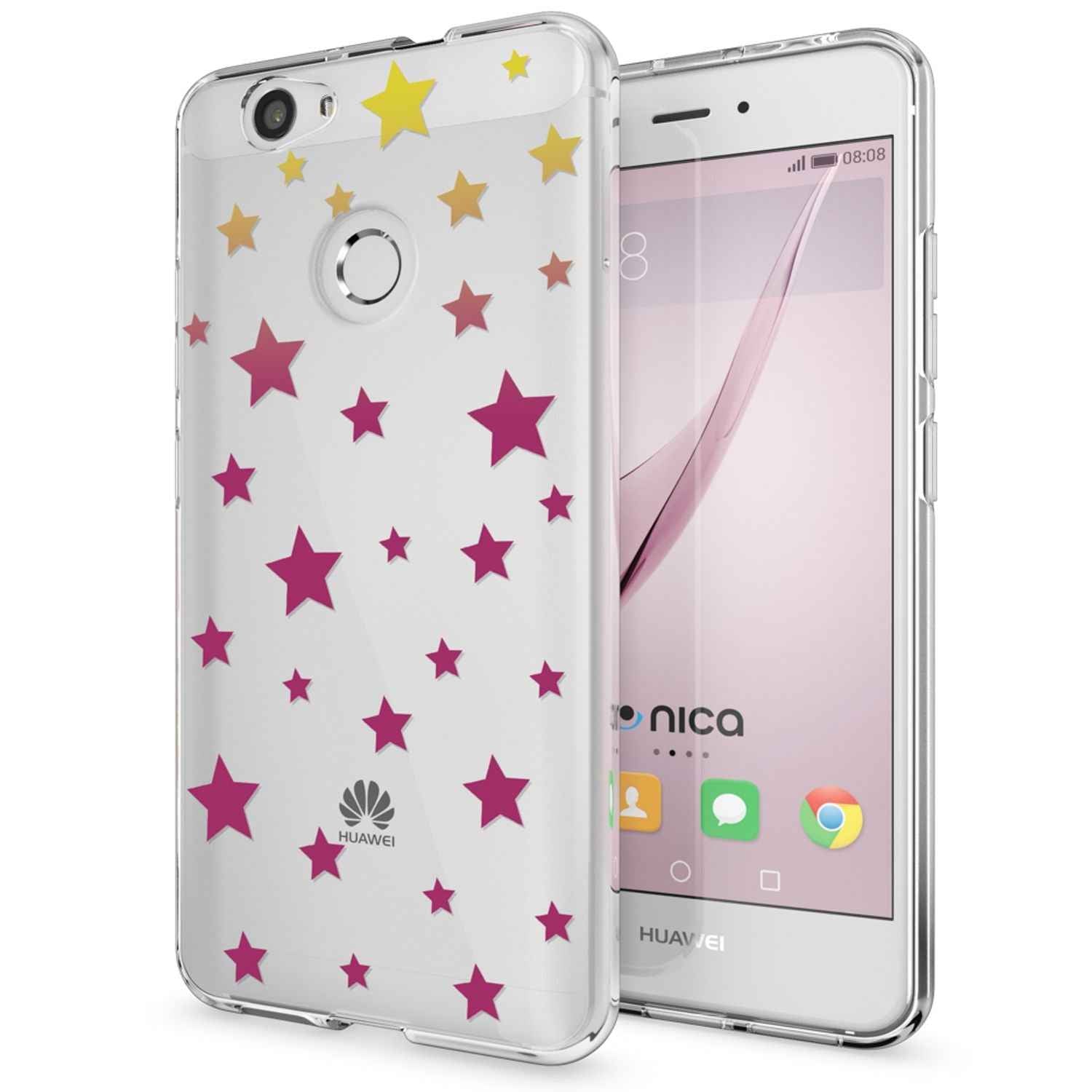 Huawei Nova Handy Hülle von NALIA, Silikon Motiv Case Cover Muster TPU Schutz