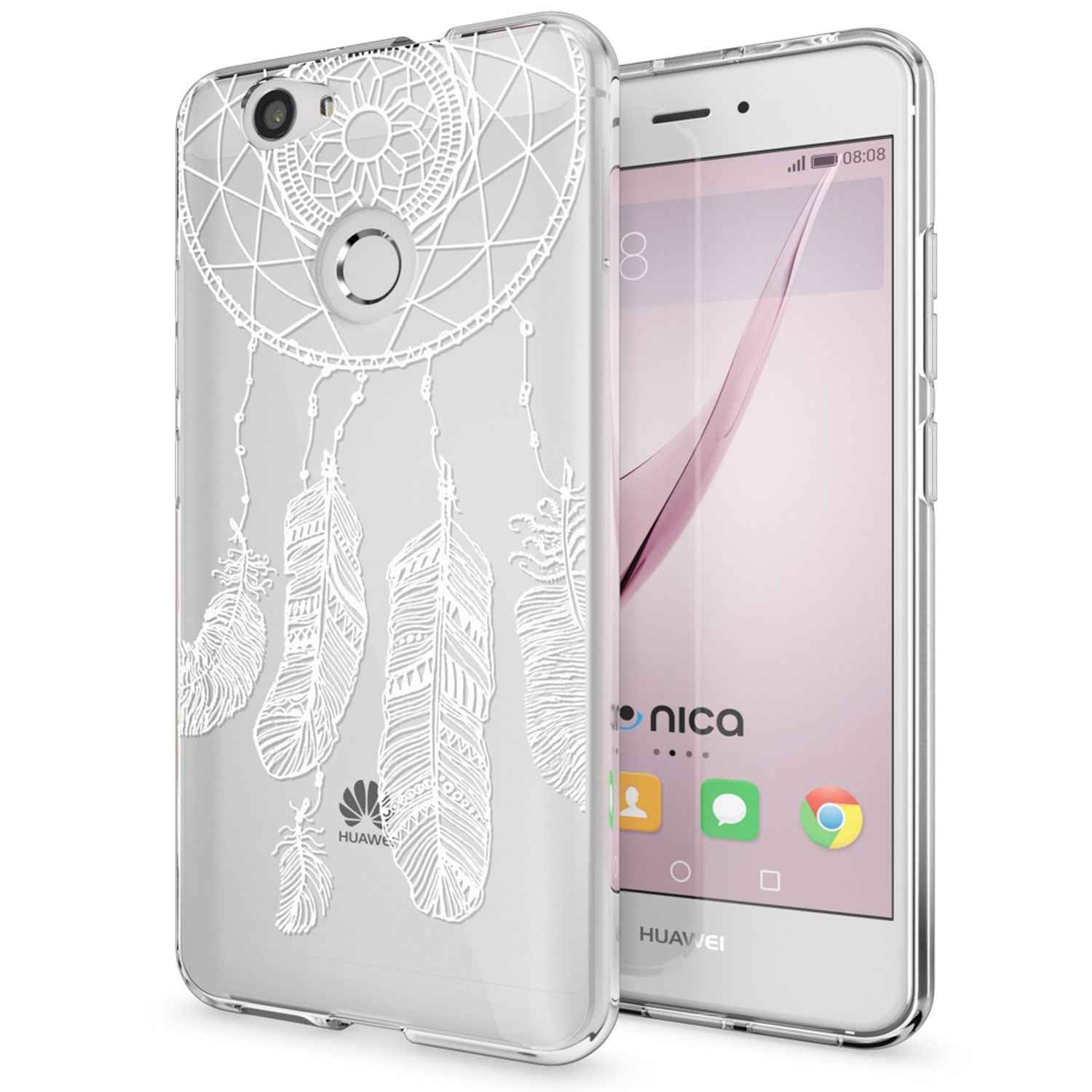 Huawei Nova Handy Hülle von NALIA, Silikon Motiv Case Cover Muster TPU Schutz