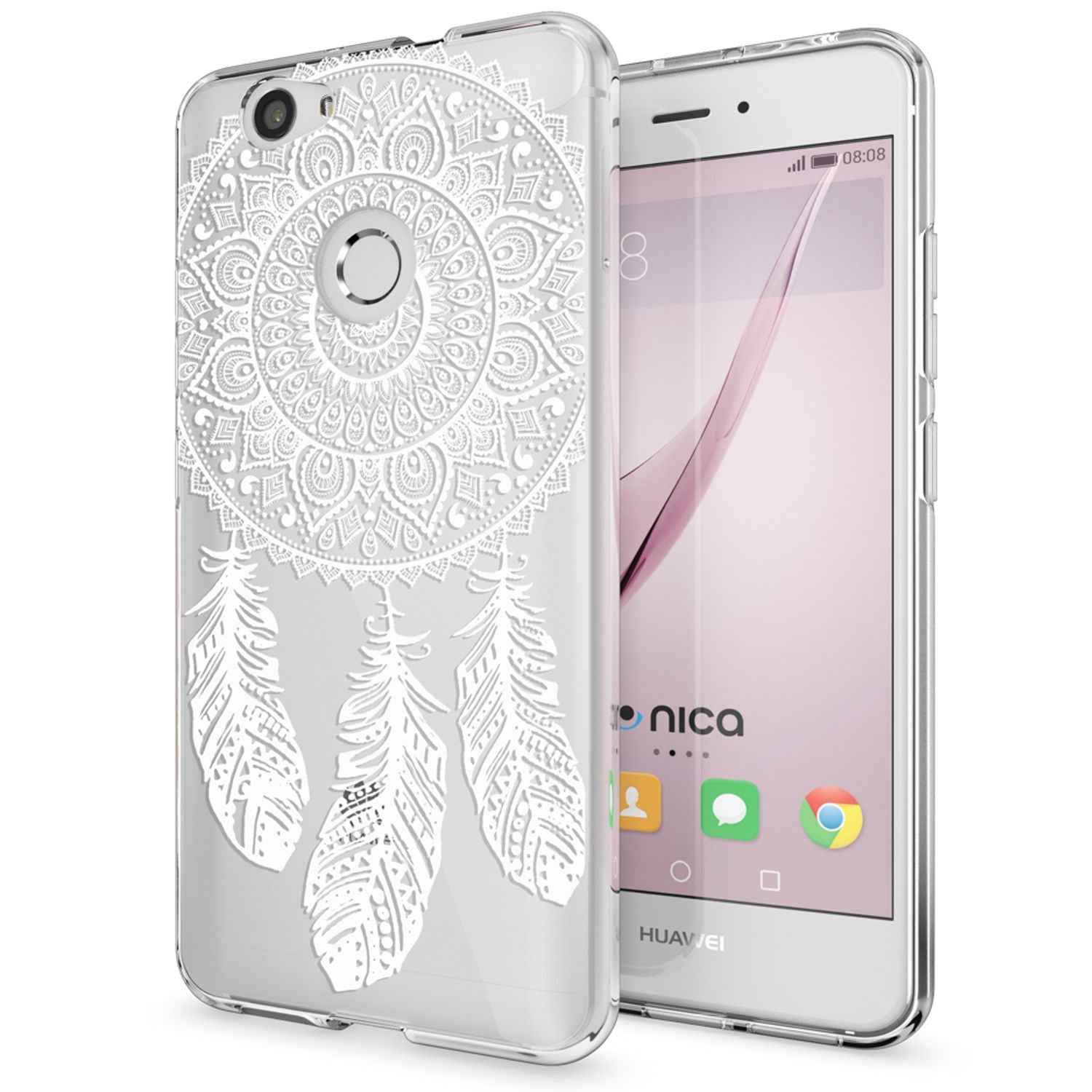 Huawei Nova Handy Hülle von NALIA, Silikon Motiv Case Cover Muster TPU Schutz