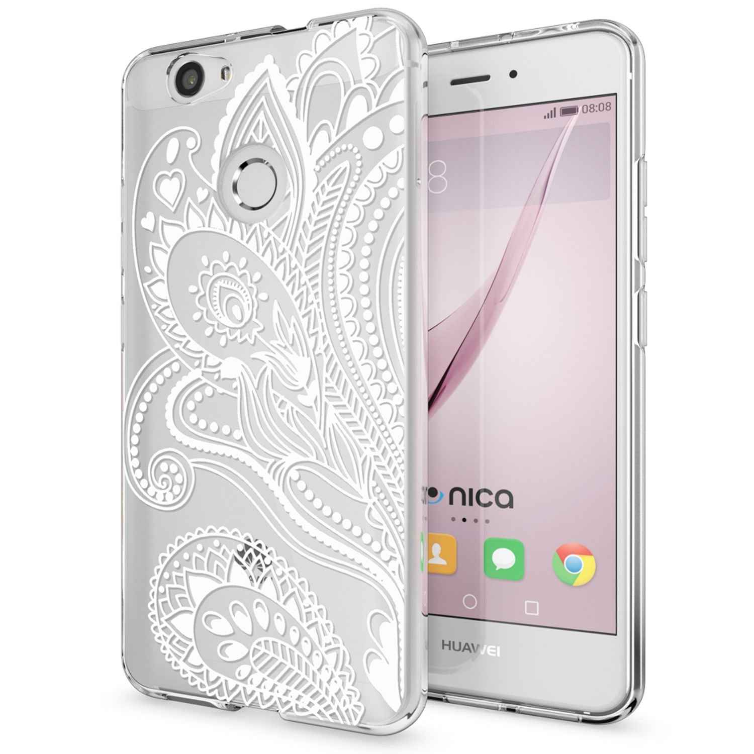 Huawei Nova Handy Hülle von NALIA, Silikon Motiv Case Cover Muster TPU Schutz