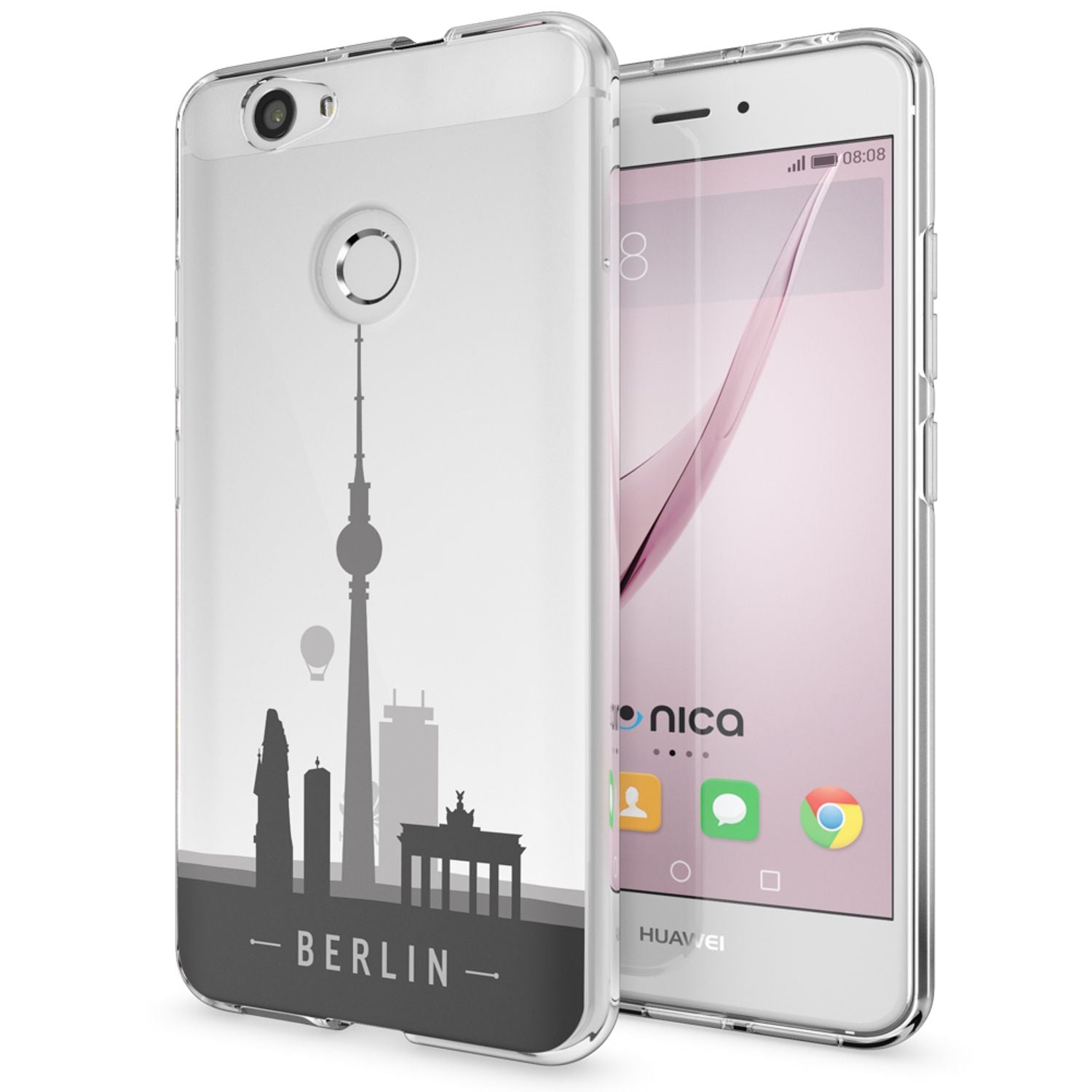Silikonhülle für Huawei Nova TPU mehrfarbig wellenförmiges Muster | NALIA Berlin