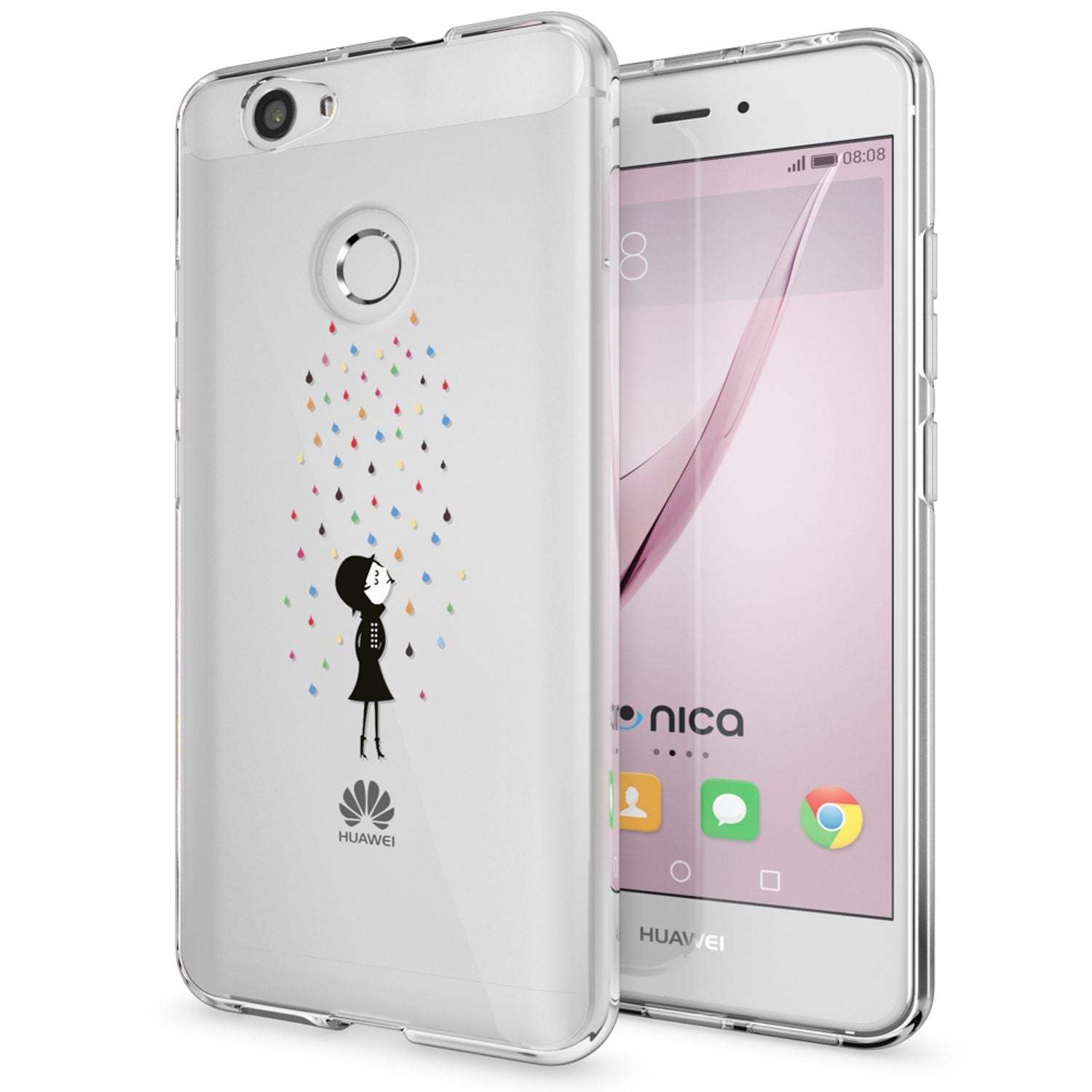 Silikonhülle für Huawei Nova TPU mehrfarbig wellenförmiges Muster | NALIA Berlin