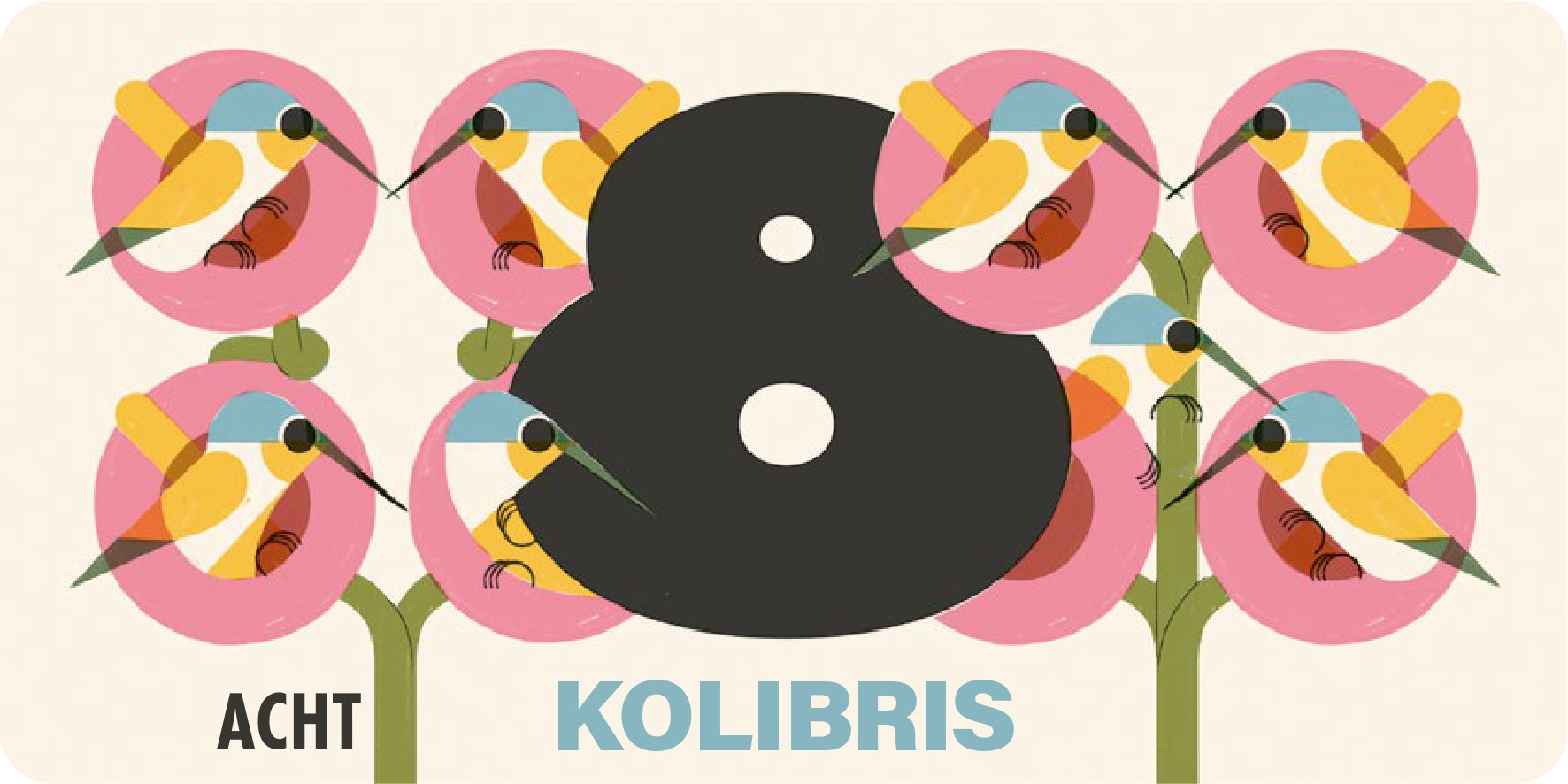 1 2 3 Wie viele Vögel? Bunte Vögel im Set für interaktive Lernspiele