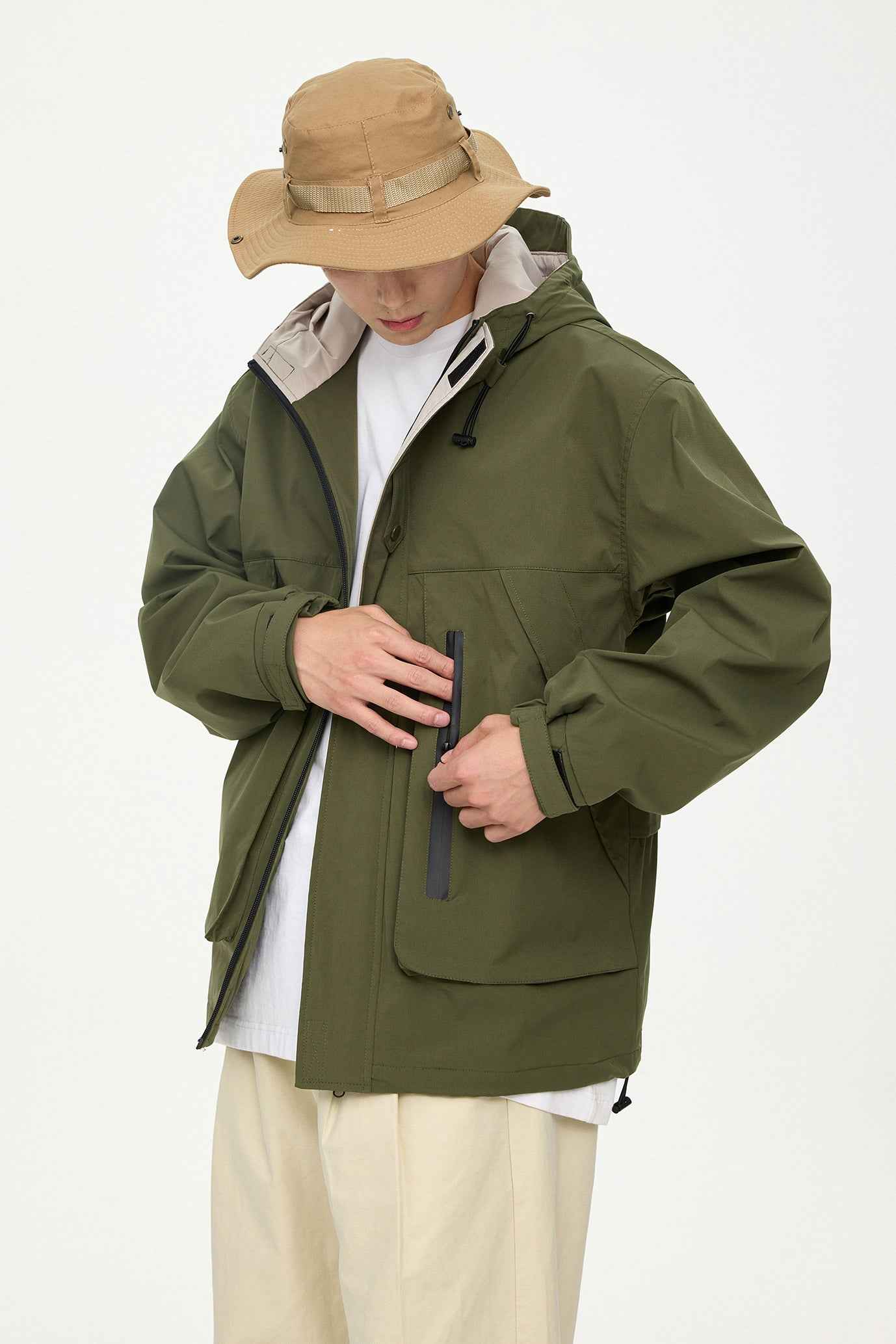 Men's Waterproof Jacket in Olive