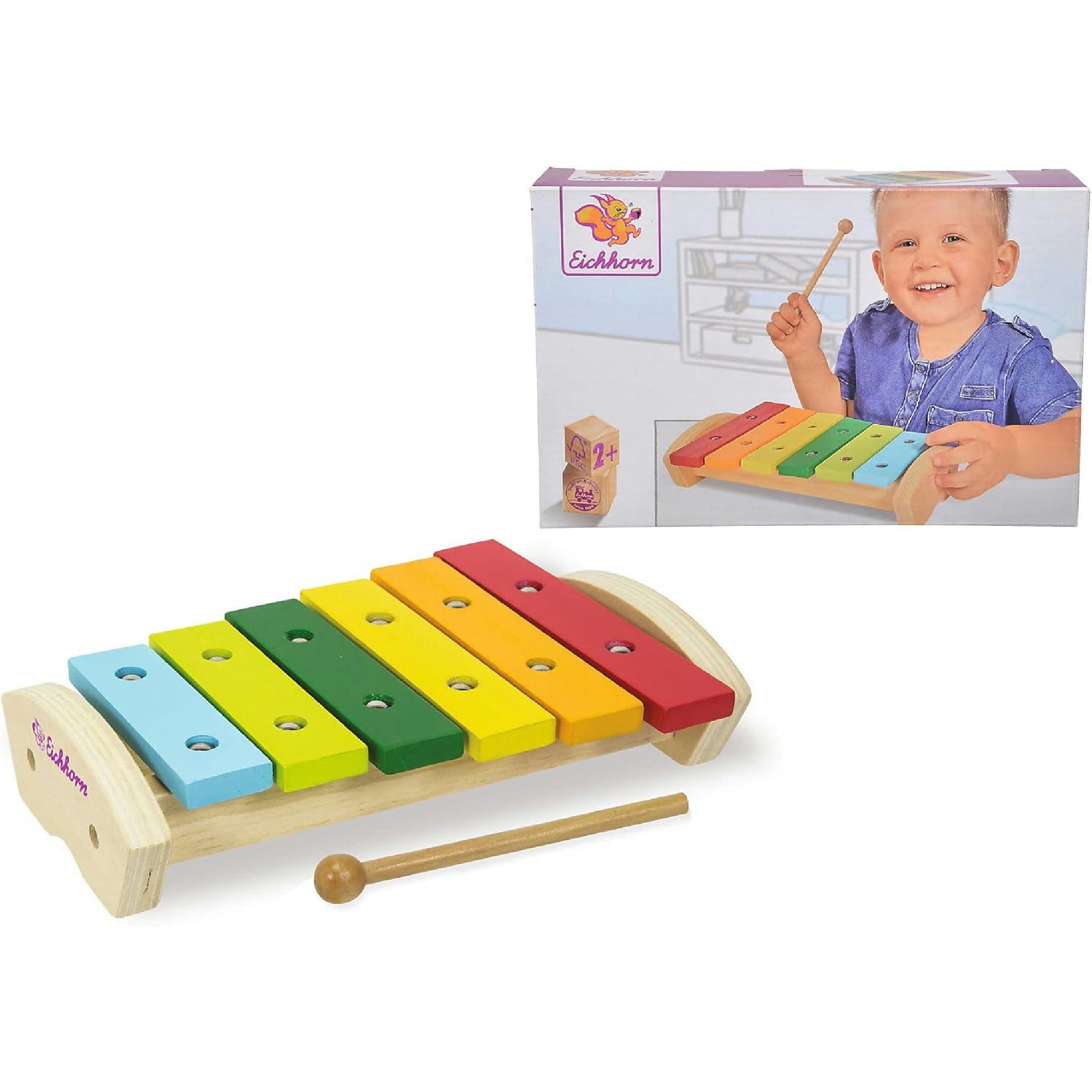 Eichhorn 100005075 - Holz Xylophon, 24 x 15 cm, 6 x Holznoten, Klöppel Hauptansicht