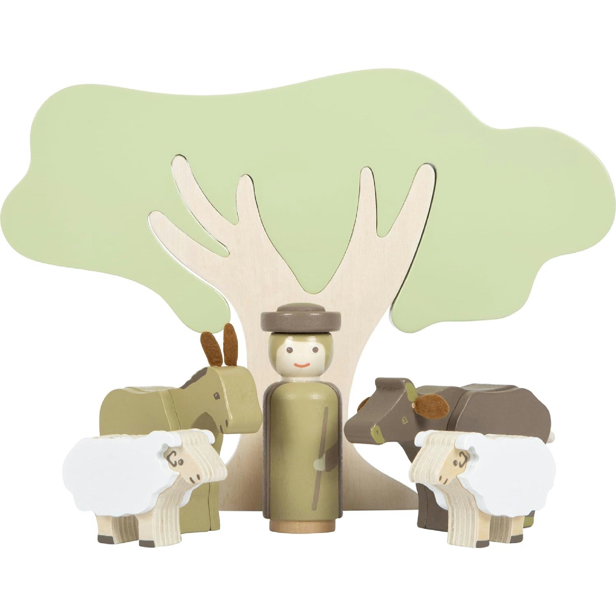 small foot Weihnachtskrippe aus Holz, 18-teiliges Spielset für Kinder, kindgerechte Weihnachtsdekoration mit Figuren und Tieren, 12356 Hauptansicht