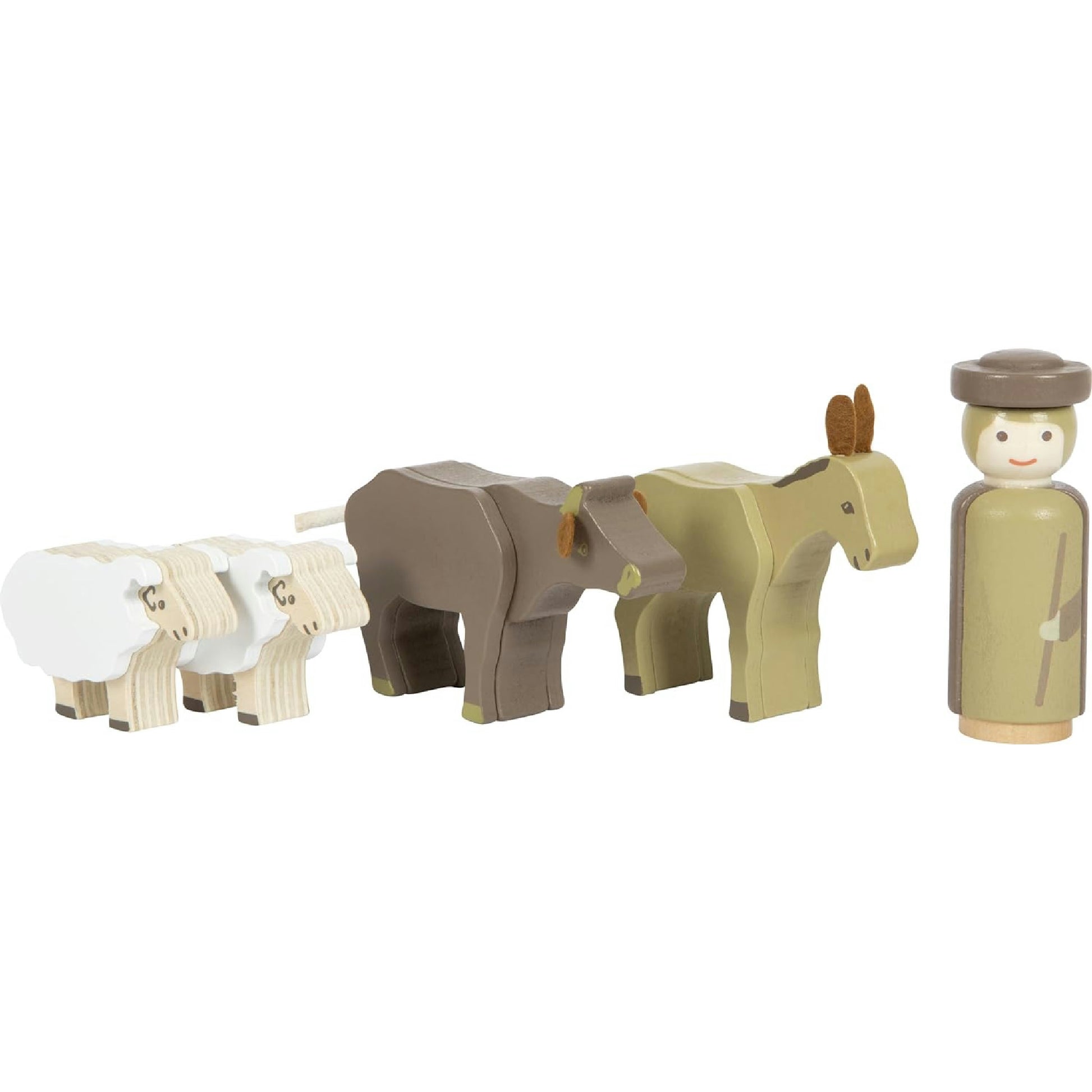 small foot Weihnachtskrippe aus Holz, 18-teiliges Spielset für Kinder, kindgerechte Weihnachtsdekoration mit Figuren und Tieren, 12356 Hauptansicht